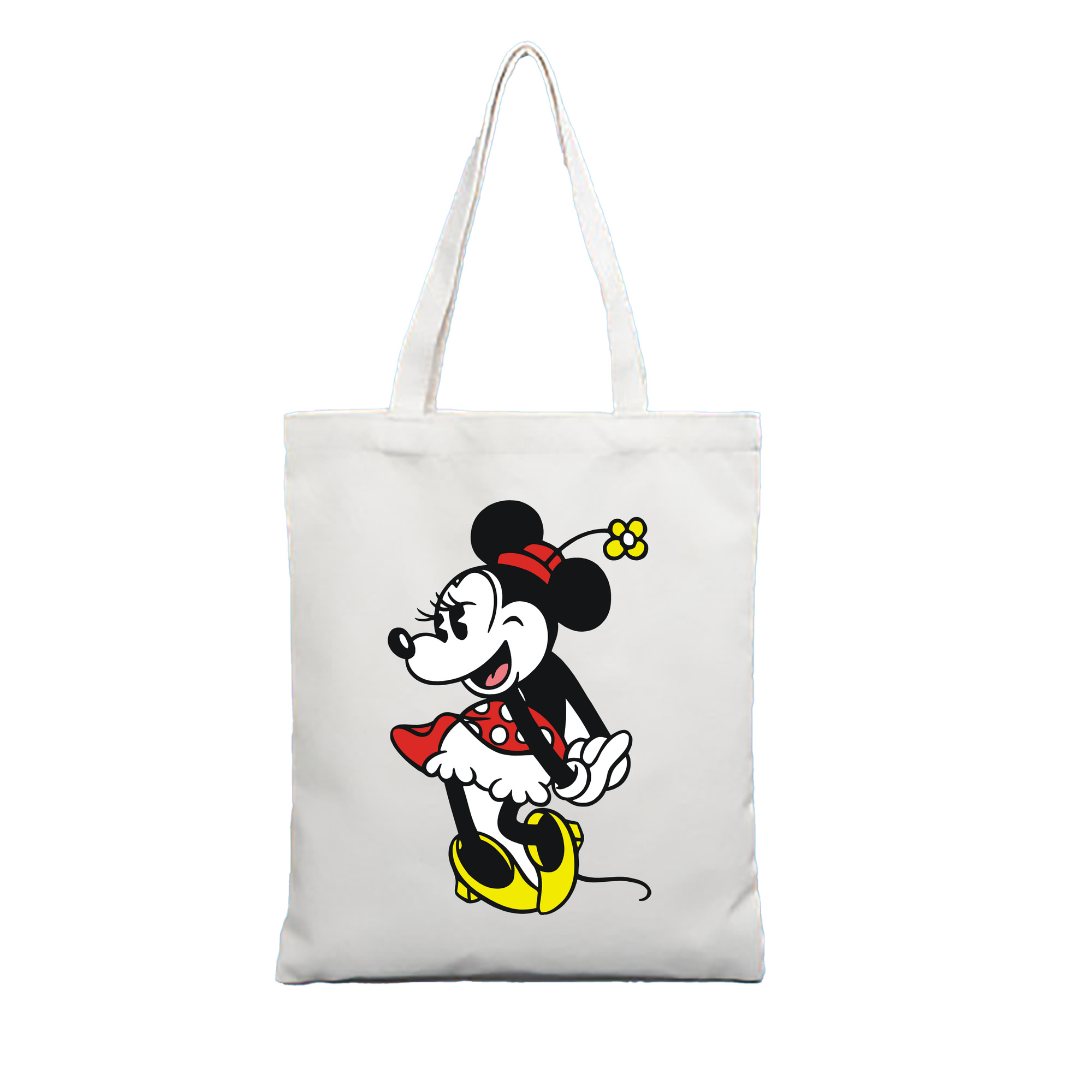 （画像用） ミッキーマウス Mickey Mouse 縦型キャンバス生地手提げバッグ　トートバッグ