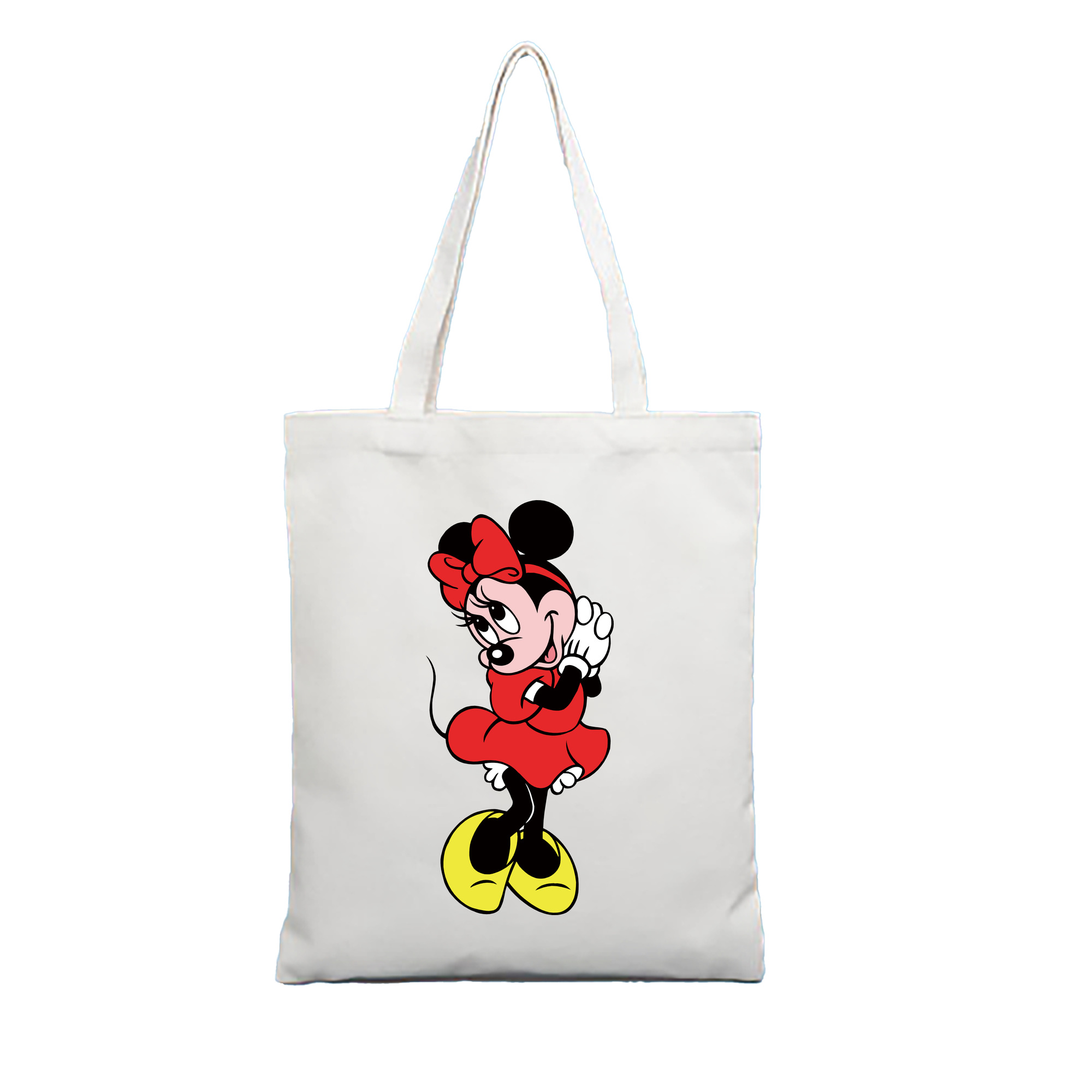 （画像用） ミッキーマウス Mickey Mouse 縦型キャンバス生地手提げバッグ　トートバッグ