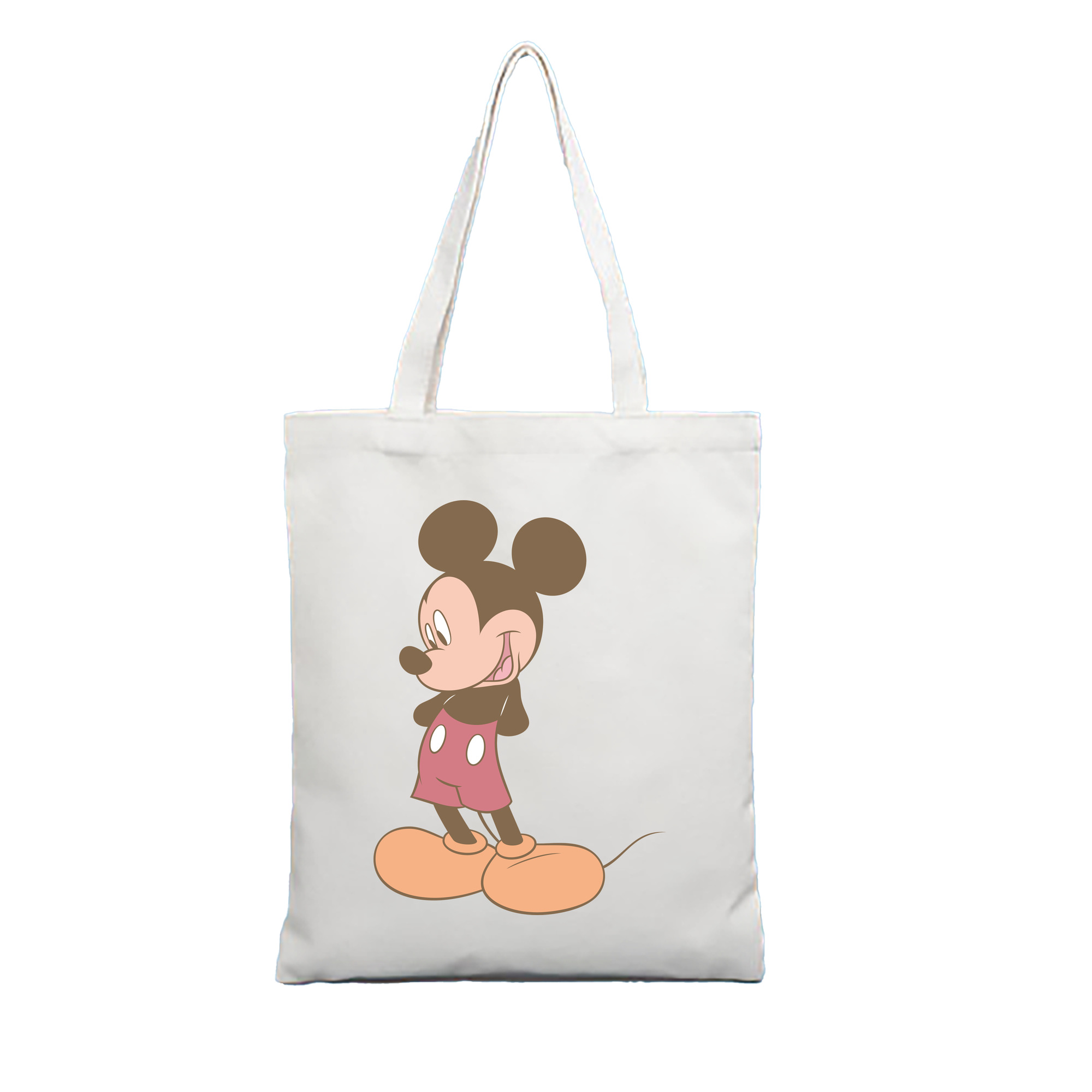 （画像用） ミッキーマウス Mickey Mouse 縦型キャンバス生地手提げバッグ　トートバッグ
