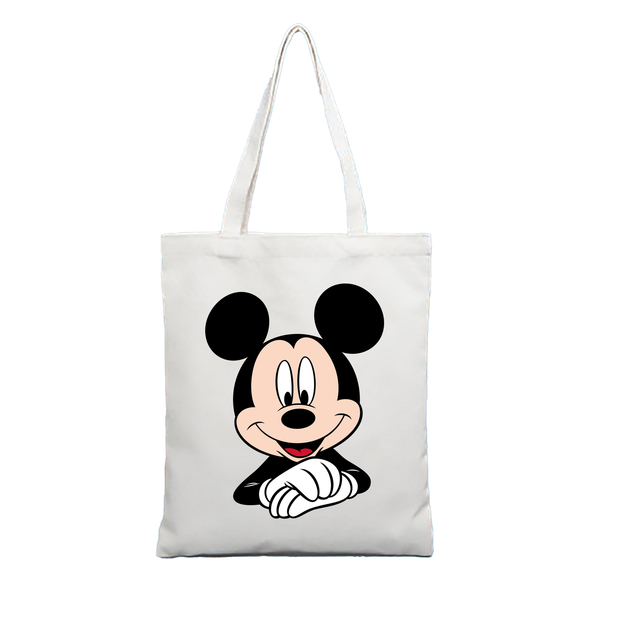 （画像用） ミッキーマウス Mickey Mouse 縦型キャンバス生地手提げバッグ　トートバッグ