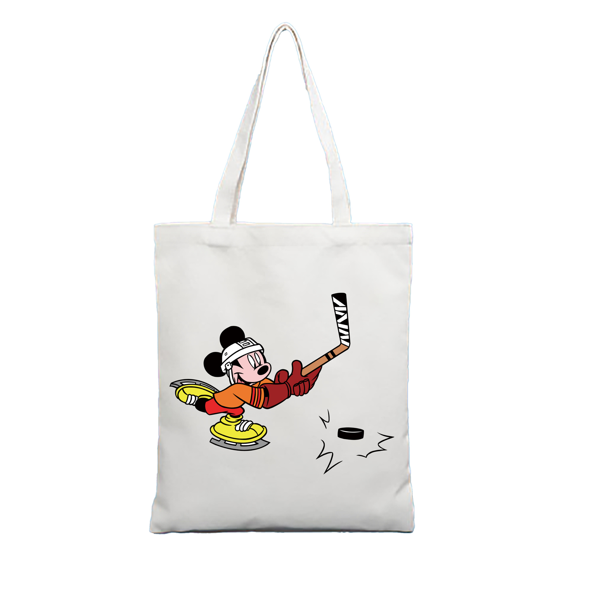 （画像用） ミッキーマウス Mickey Mouse 縦型キャンバス生地手提げバッグ　トートバッグ