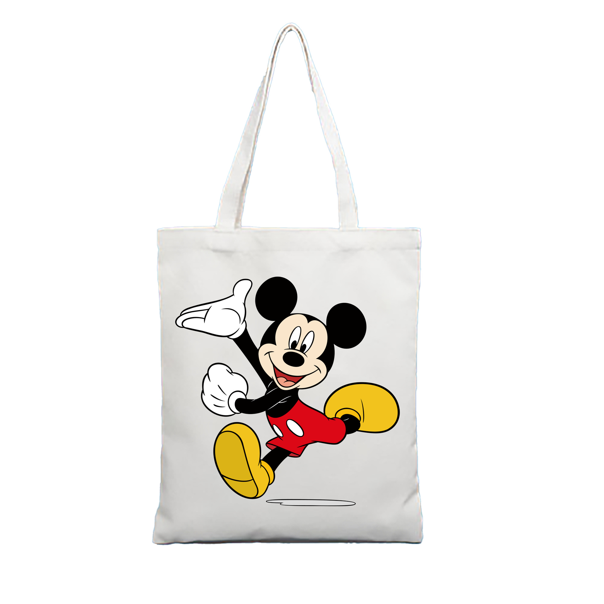 （画像用） ミッキーマウス Mickey Mouse 縦型キャンバス生地手提げバッグ　トートバッグ