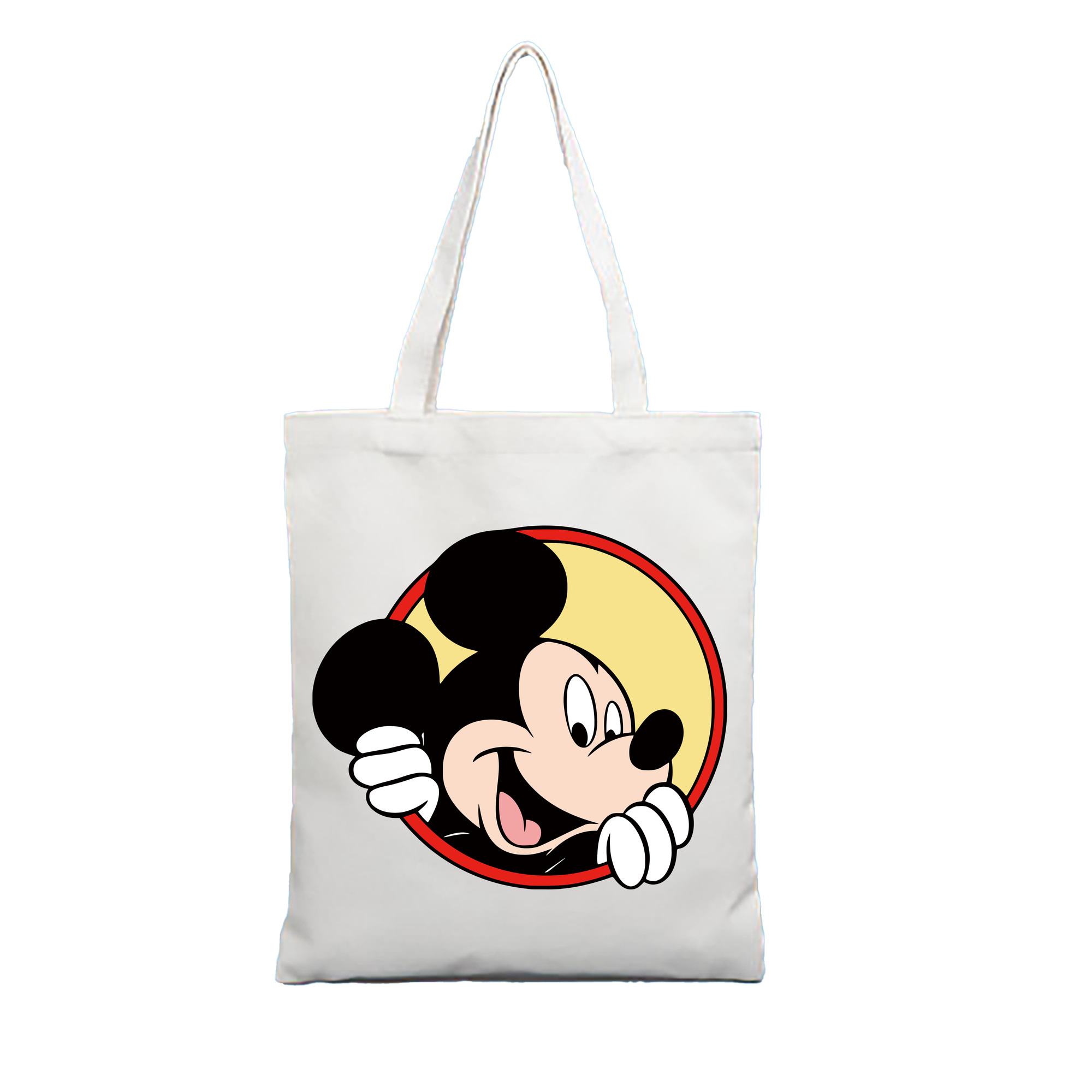 （画像用） ミッキーマウス Mickey Mouse 縦型キャンバス生地手提げバッグ　トートバッグ