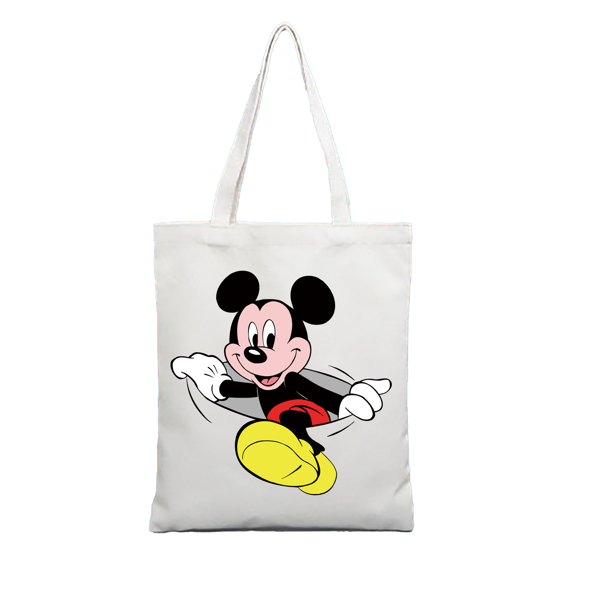 （画像用） ミッキーマウス Mickey Mouse 縦型キャンバス生地手提げバッグ　トートバッグ