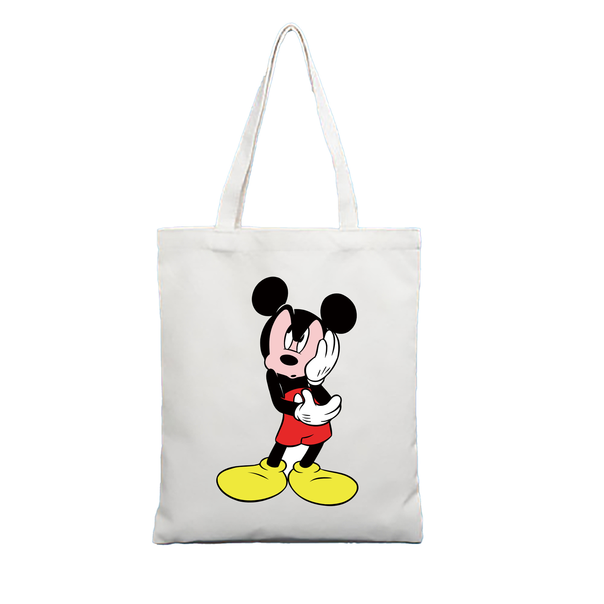 （画像用） ミッキーマウス Mickey Mouse 縦型キャンバス生地手提げバッグ　トートバッグ
