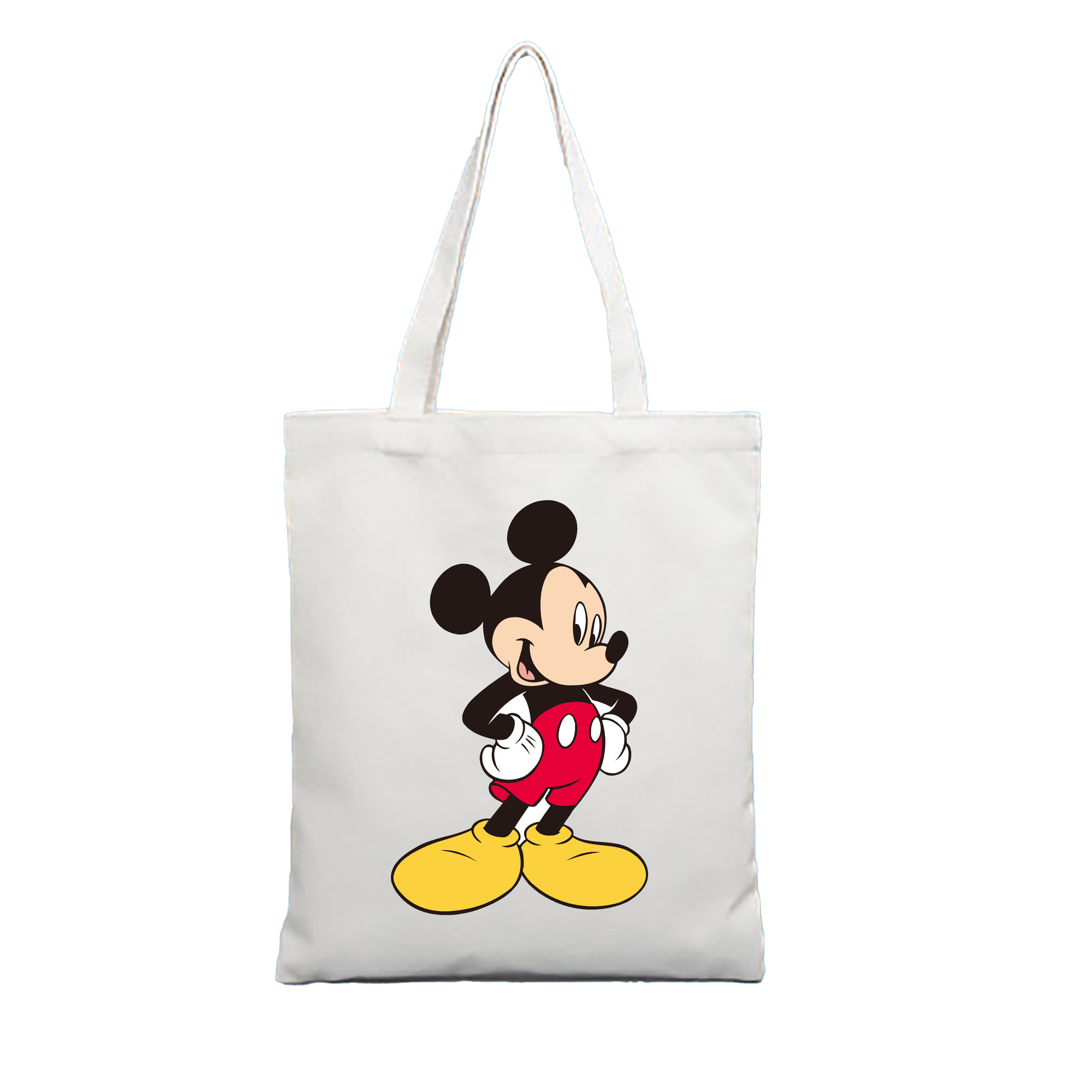 （画像用） ミッキーマウス Mickey Mouse 縦型キャンバス生地手提げバッグ　トートバッグ