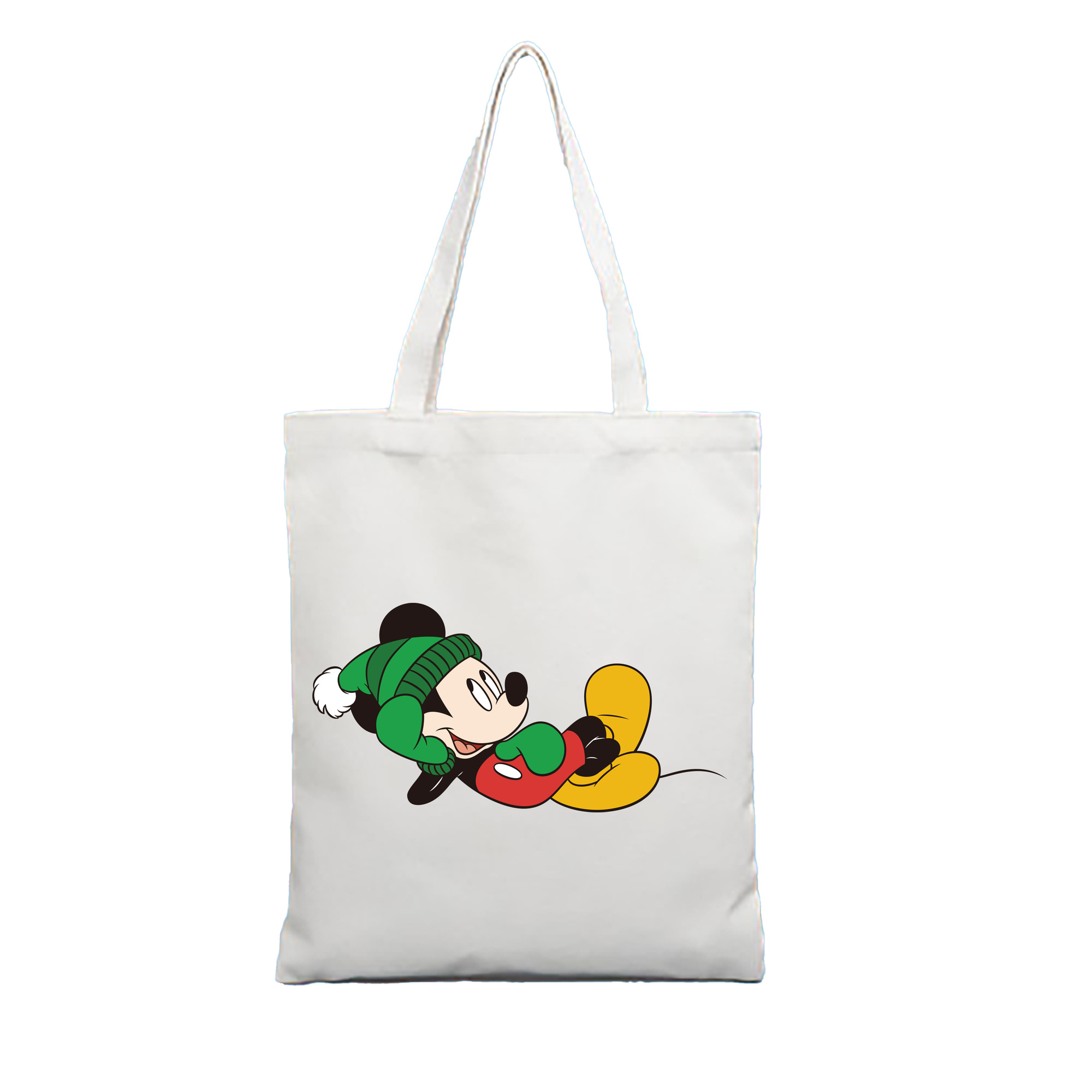 （画像用） ミッキーマウス Mickey Mouse 縦型キャンバス生地手提げバッグ　トートバッグ