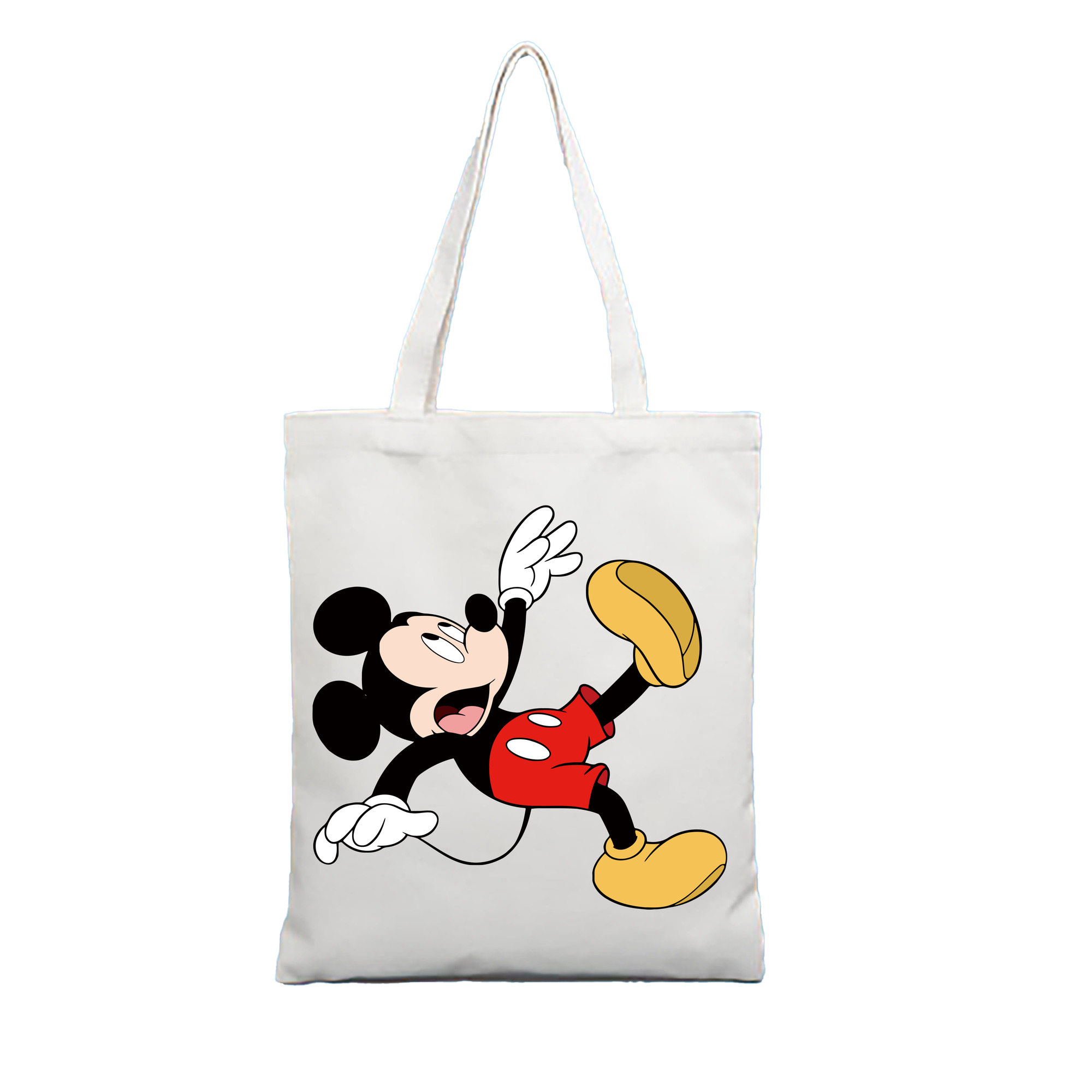 （画像用） ミッキーマウス Mickey Mouse 縦型キャンバス生地手提げバッグ　トートバッグ