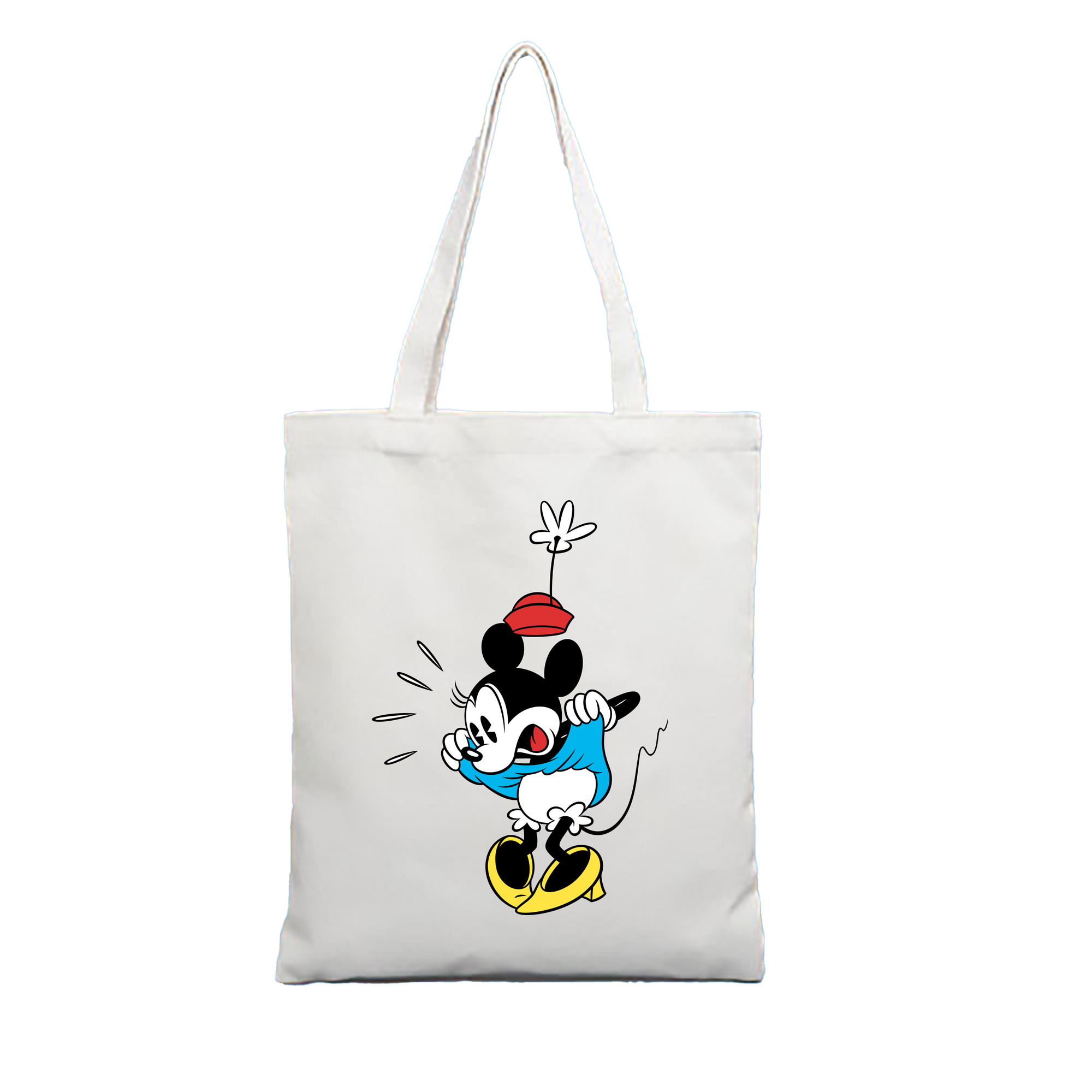 （画像用） ミッキーマウス Mickey Mouse 縦型キャンバス生地手提げバッグ　トートバッグ