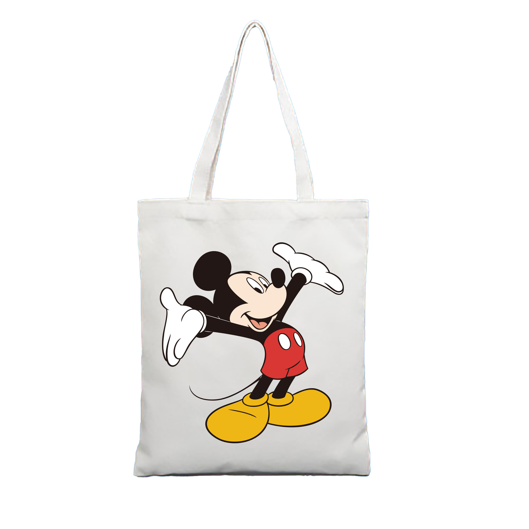 （画像用） ミッキーマウス Mickey Mouse 縦型キャンバス生地手提げバッグ　トートバッグ