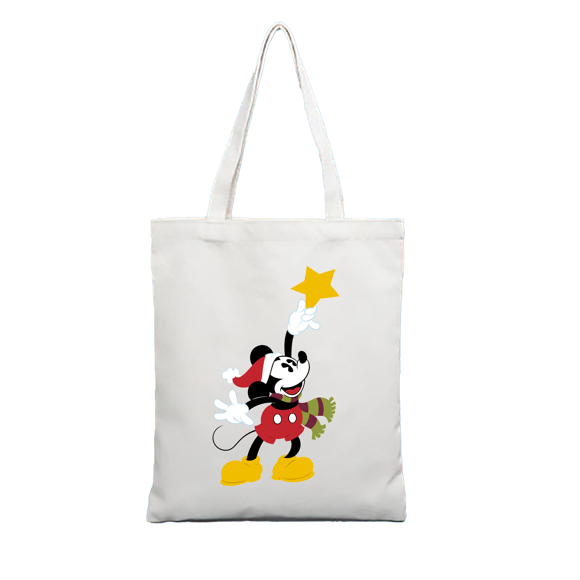 （画像用） ミッキーマウス Mickey Mouse 縦型キャンバス生地手提げバッグ　トートバッグ