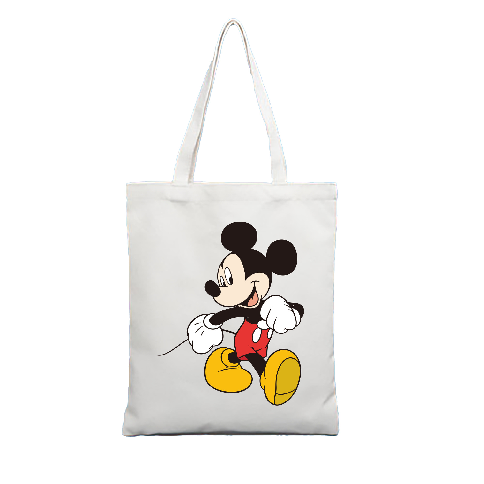 （画像用） ミッキーマウス Mickey Mouse 縦型キャンバス生地手提げバッグ　トートバッグ