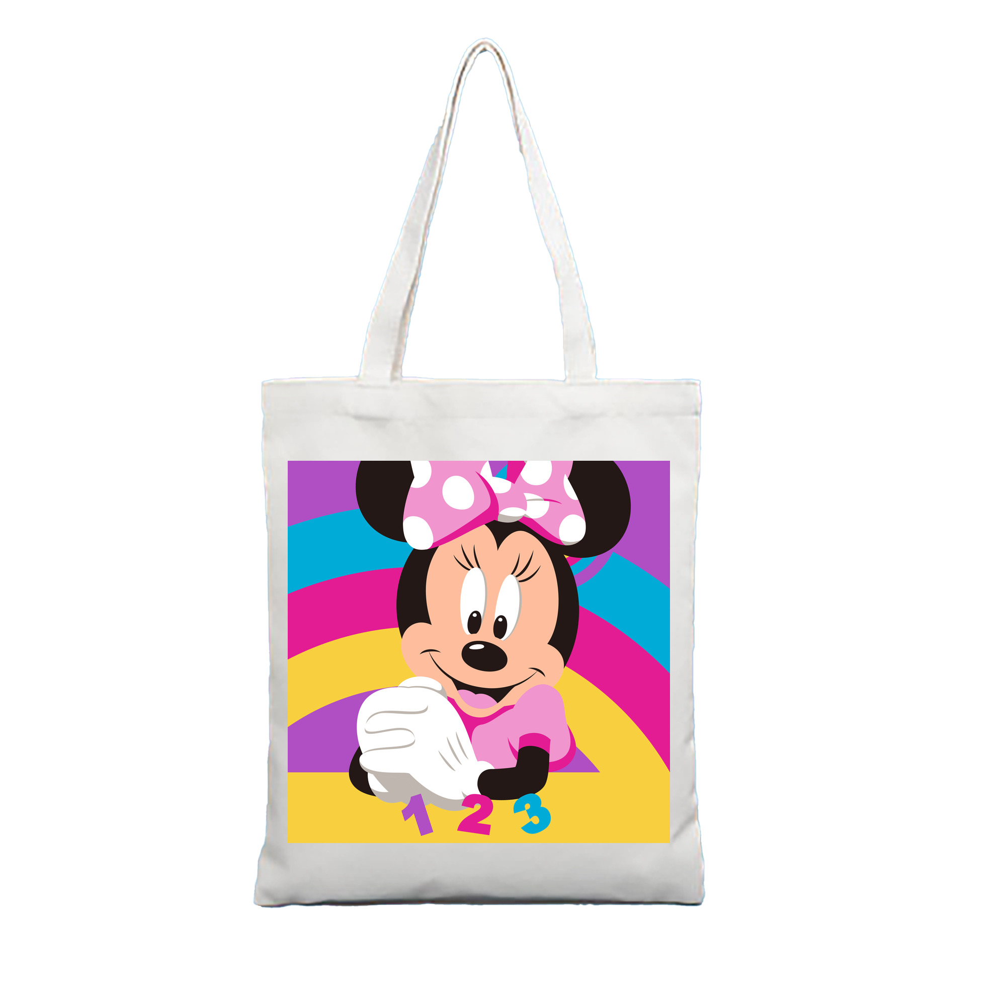 （画像用） ミッキーマウス Mickey Mouse 縦型キャンバス生地手提げバッグ　トートバッグ