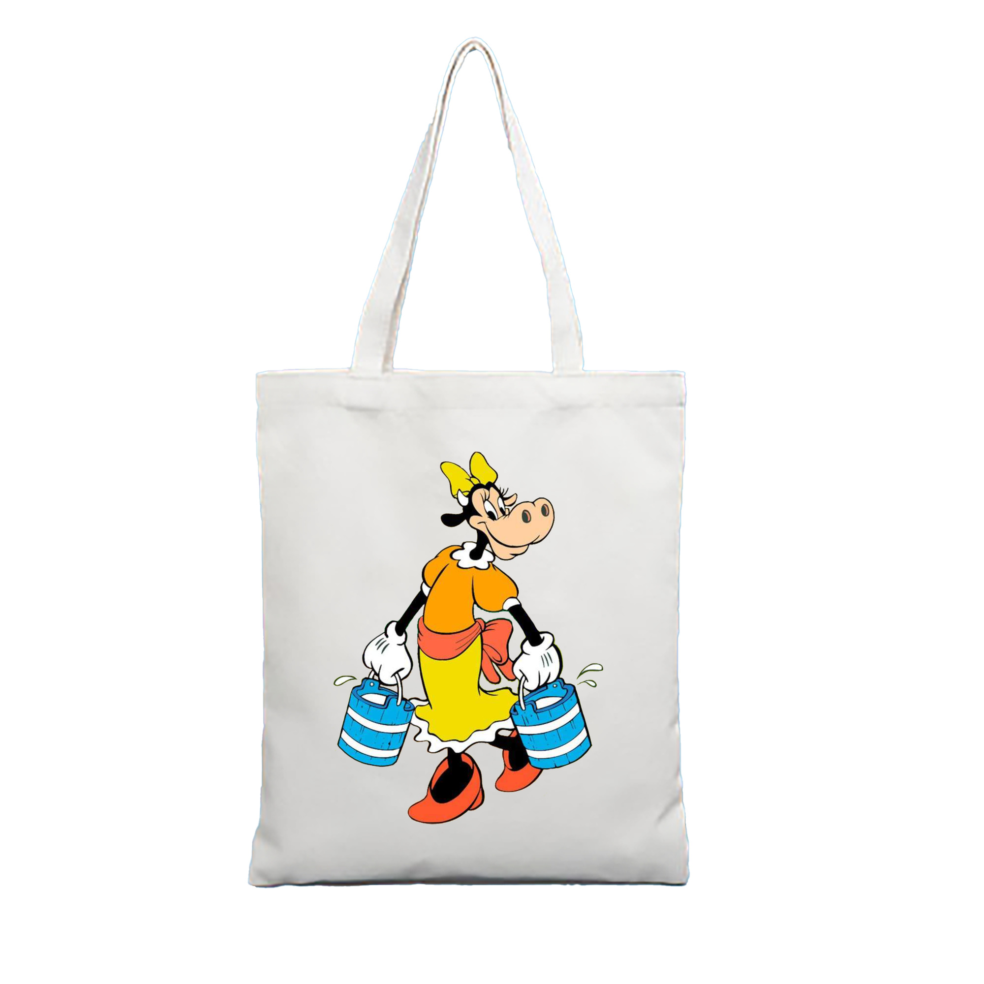 （画像用） ミッキーマウス Mickey Mouse 縦型キャンバス生地手提げバッグ　トートバッグ