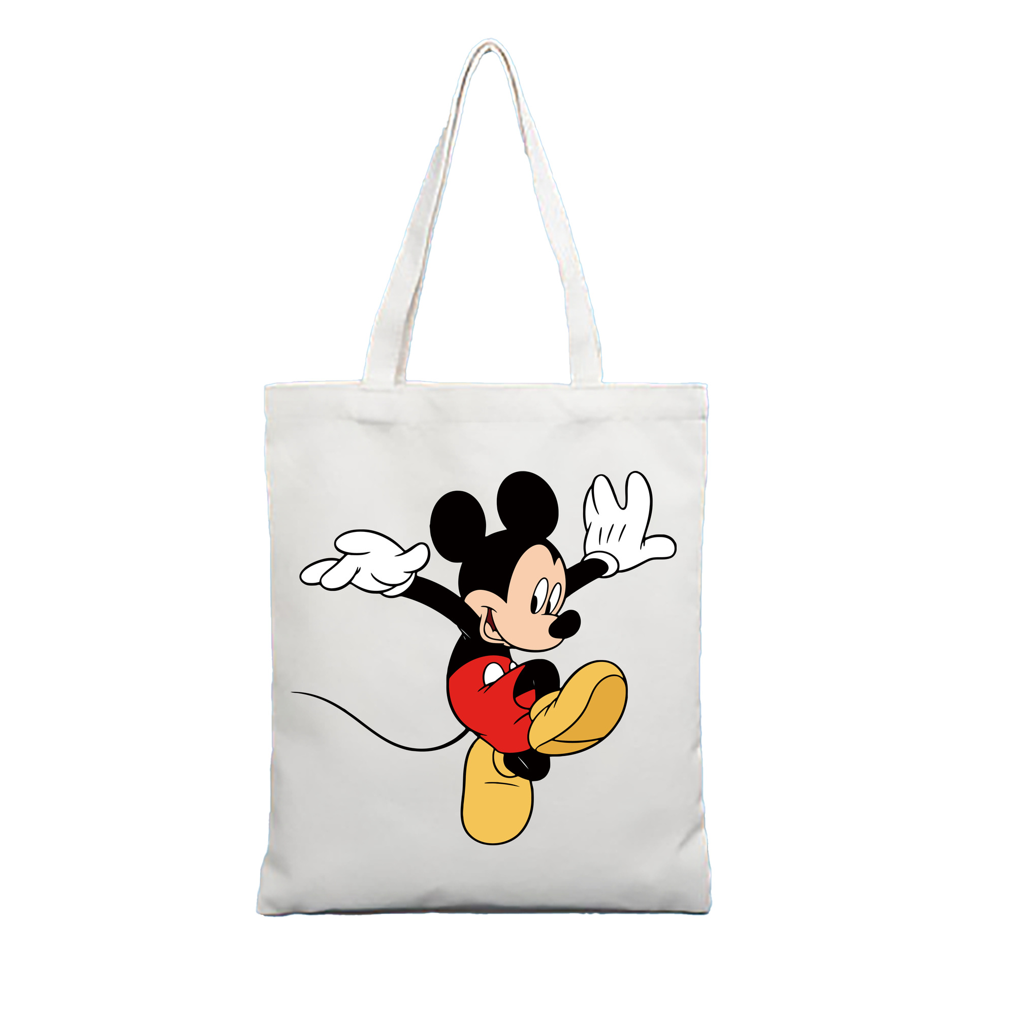（画像用） ミッキーマウス Mickey Mouse 縦型キャンバス生地手提げバッグ　トートバッグ