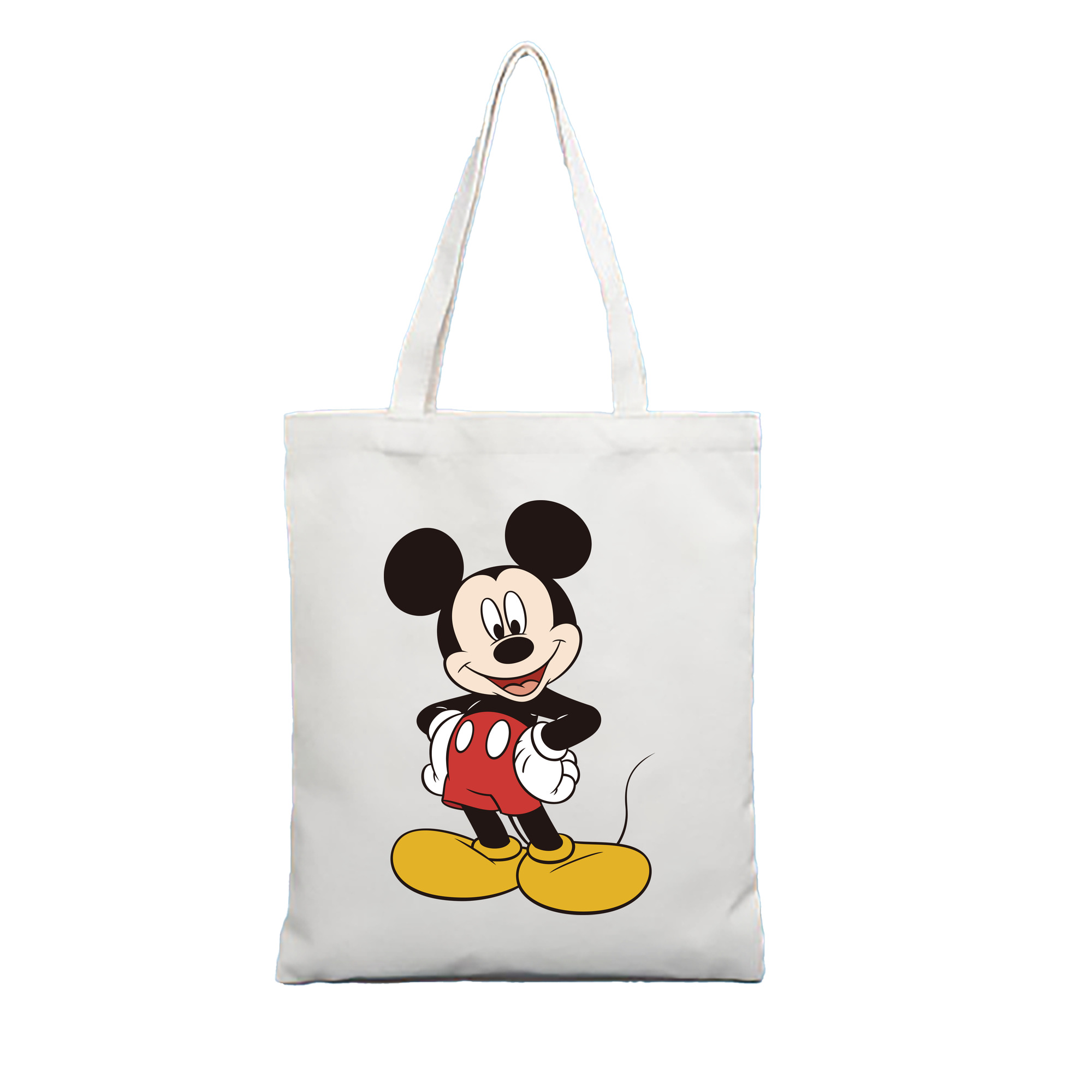 （画像用） ミッキーマウス Mickey Mouse 縦型キャンバス生地手提げバッグ　トートバッグ