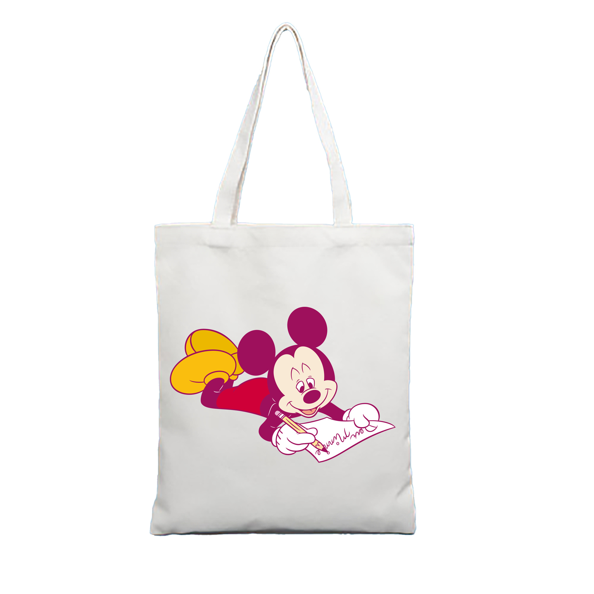 （画像用） ミッキーマウス Mickey Mouse 縦型キャンバス生地手提げバッグ　トートバッグ