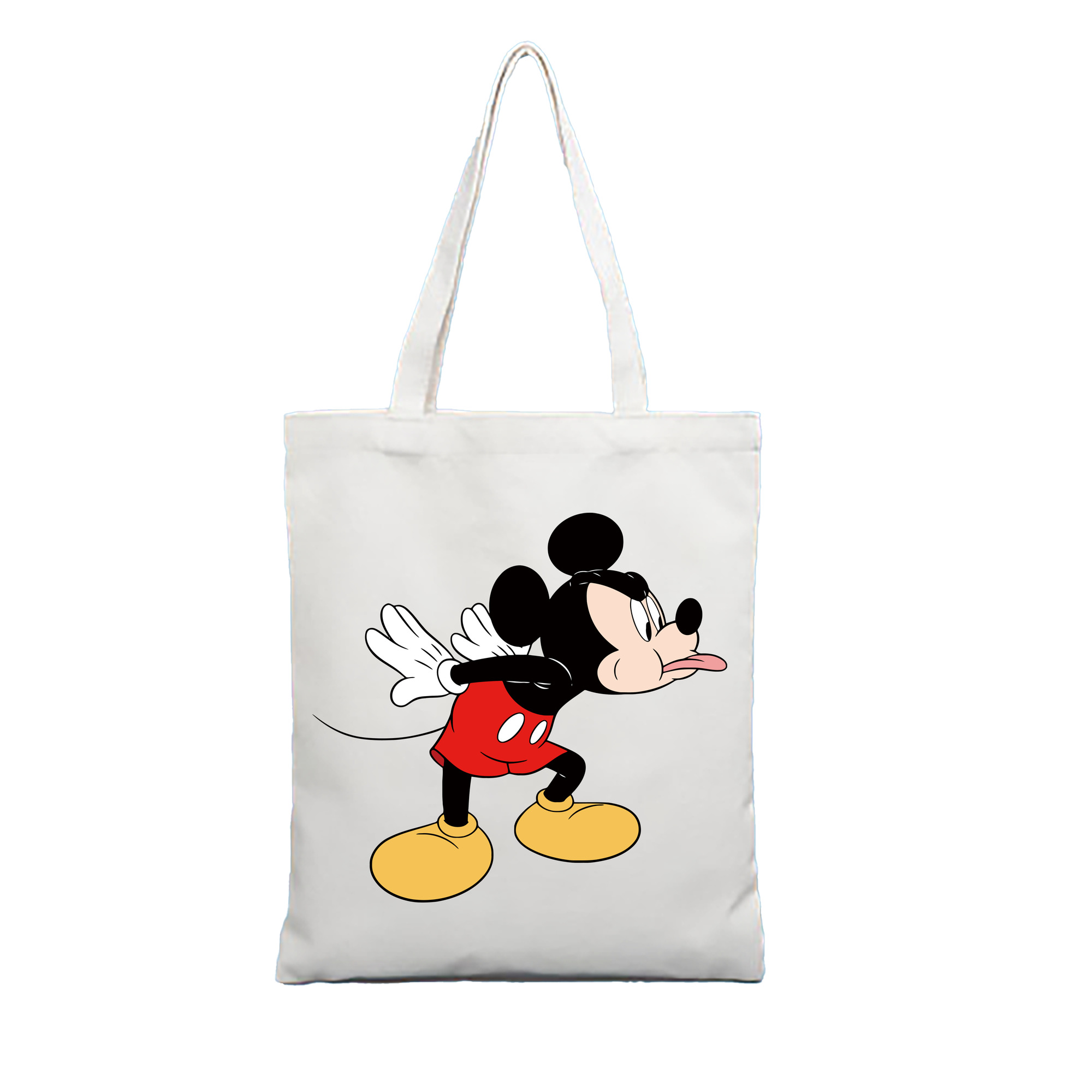 （画像用） ミッキーマウス Mickey Mouse 縦型キャンバス生地手提げバッグ　トートバッグ