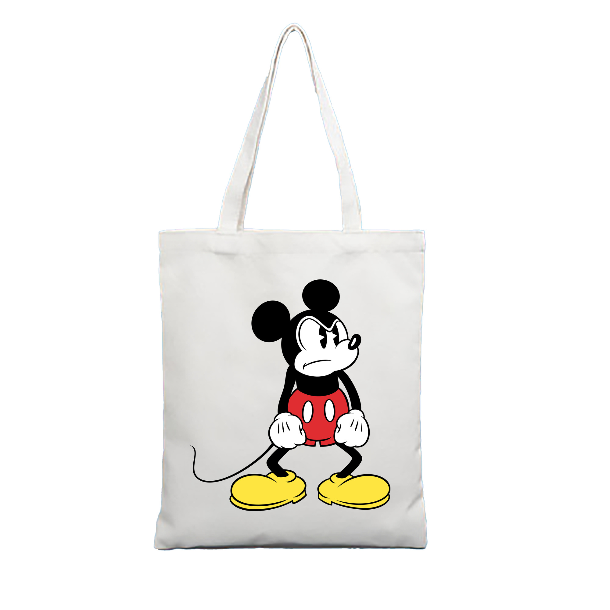 （画像用） ミッキーマウス Mickey Mouse 縦型キャンバス生地手提げバッグ　トートバッグ