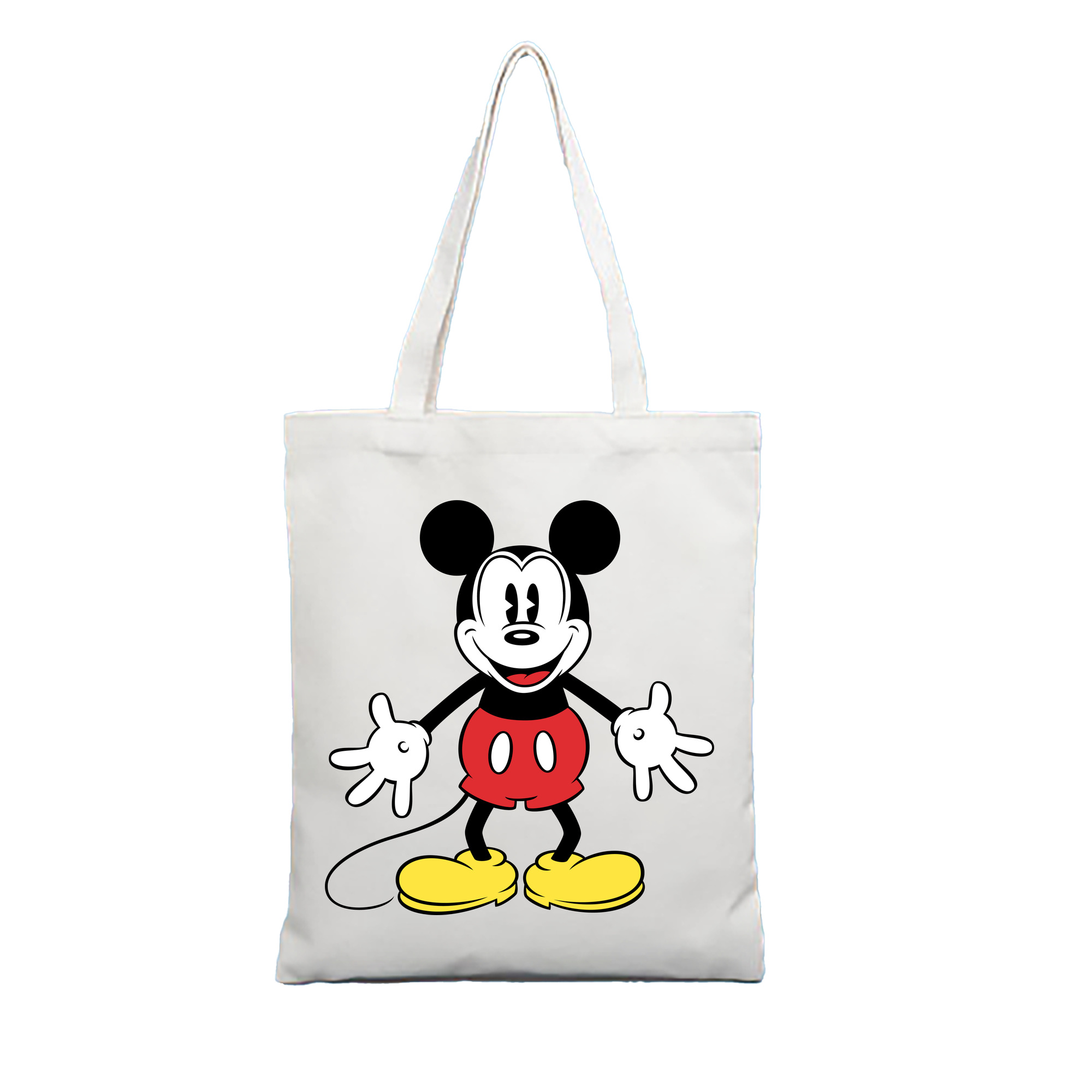 （画像用） ミッキーマウス Mickey Mouse 縦型キャンバス生地手提げバッグ　トートバッグ