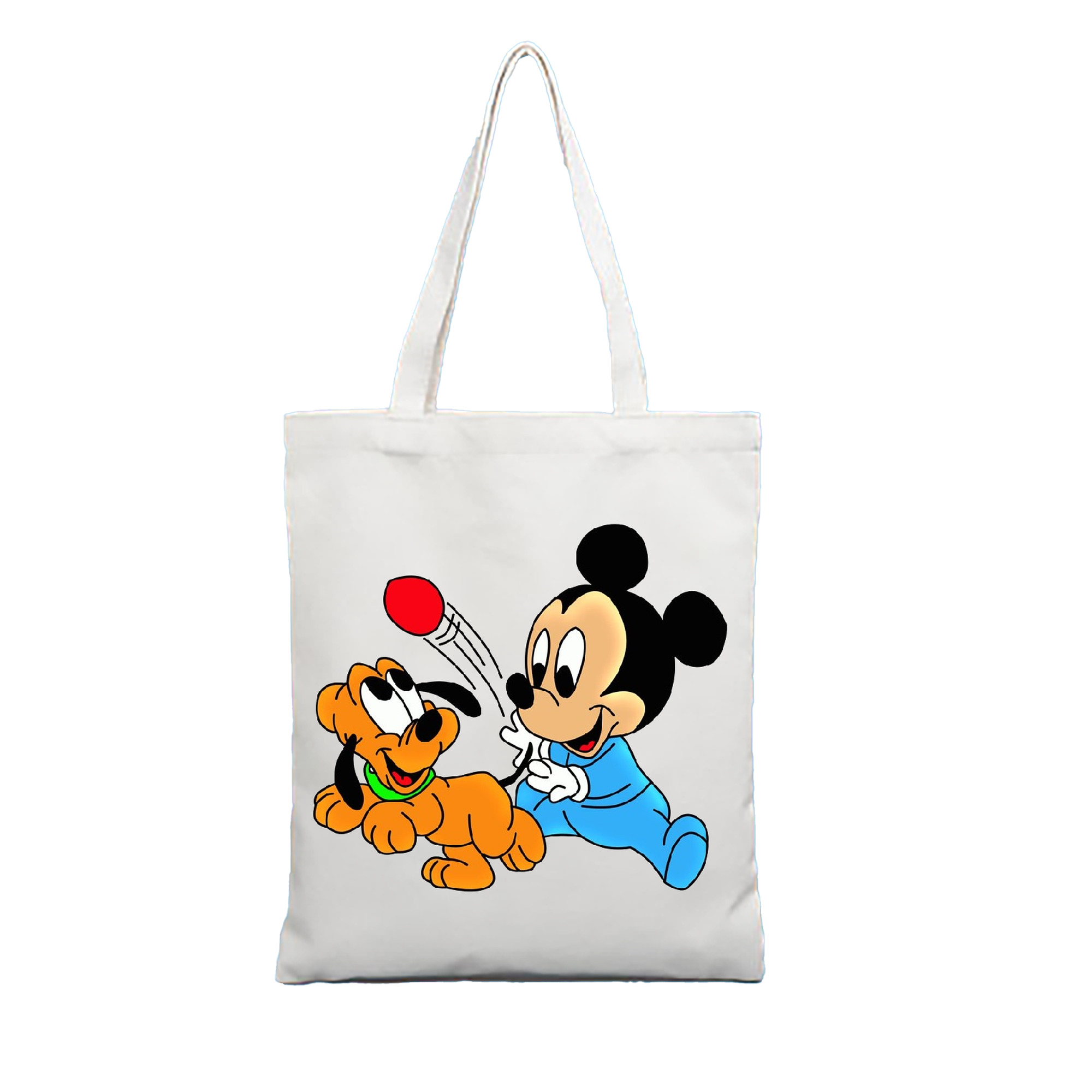 （画像用） ミッキーマウス Mickey Mouse 縦型キャンバス生地手提げバッグ　トートバッグ