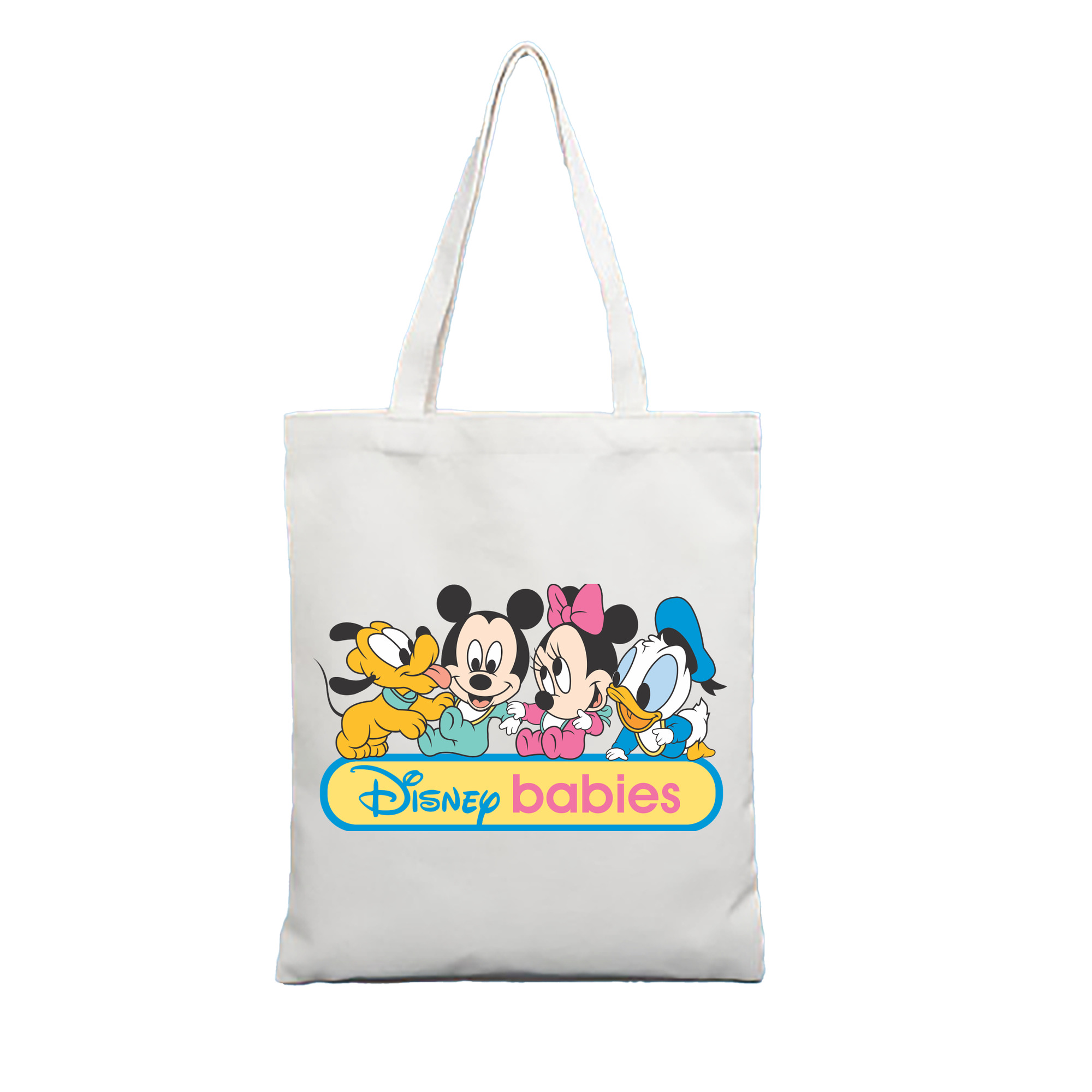 （画像用） ミッキーマウス Mickey Mouse 縦型キャンバス生地手提げバッグ　トートバッグ