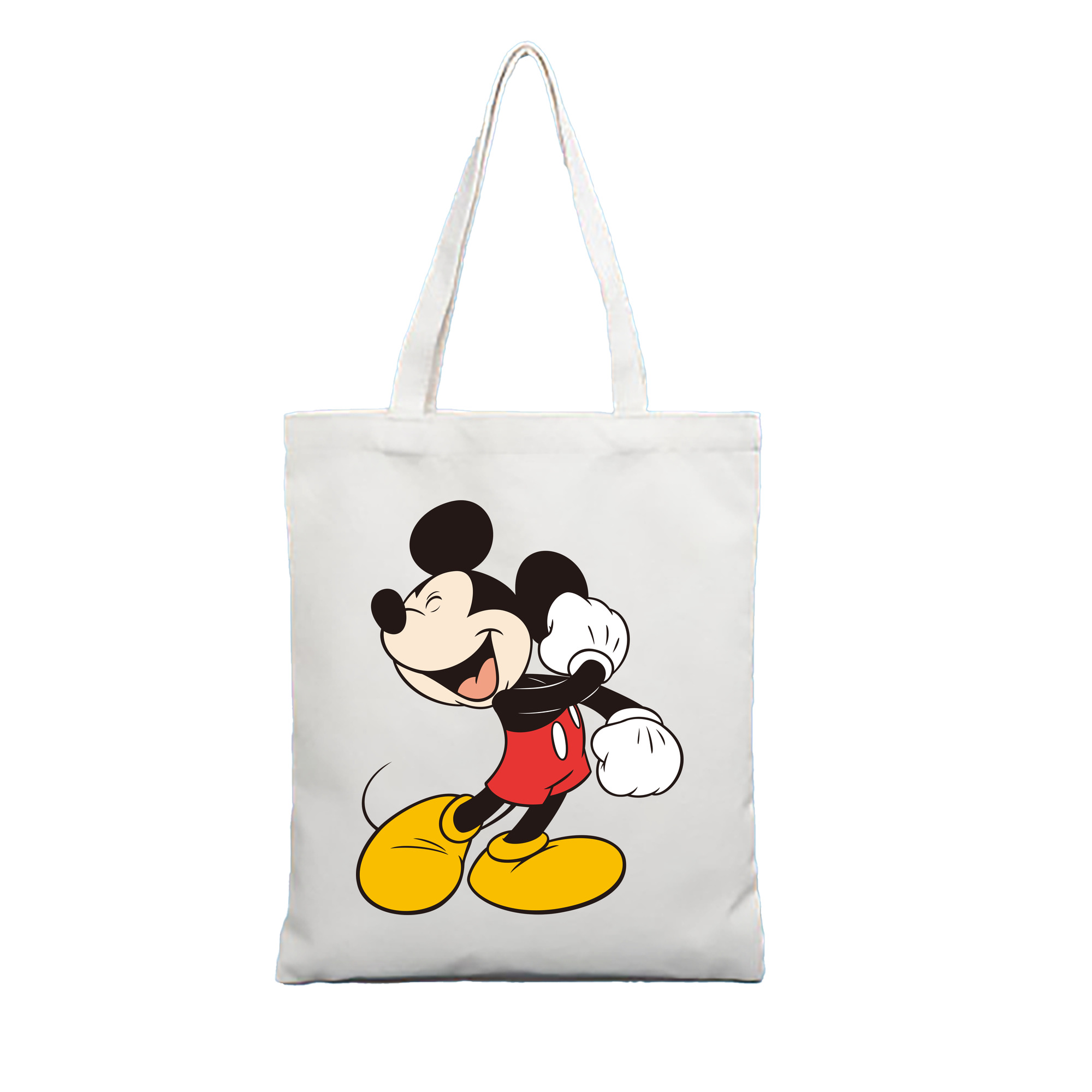 （画像用） ミッキーマウス Mickey Mouse 縦型キャンバス生地手提げバッグ　トートバッグ