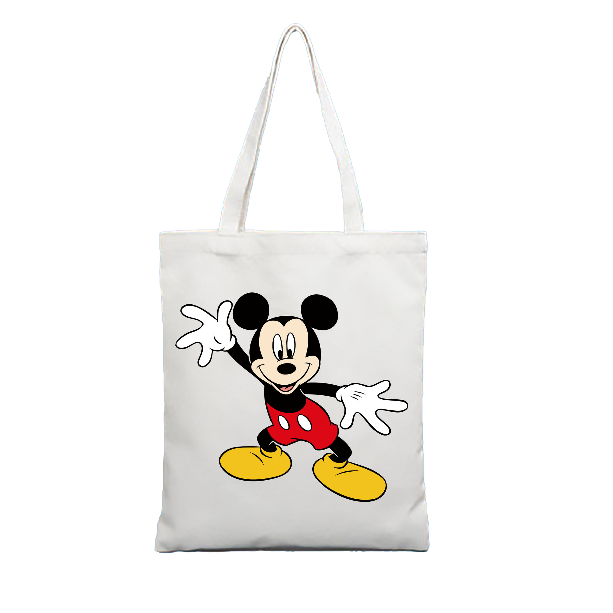 （画像用） ミッキーマウス Mickey Mouse 縦型キャンバス生地手提げバッグ　トートバッグ
