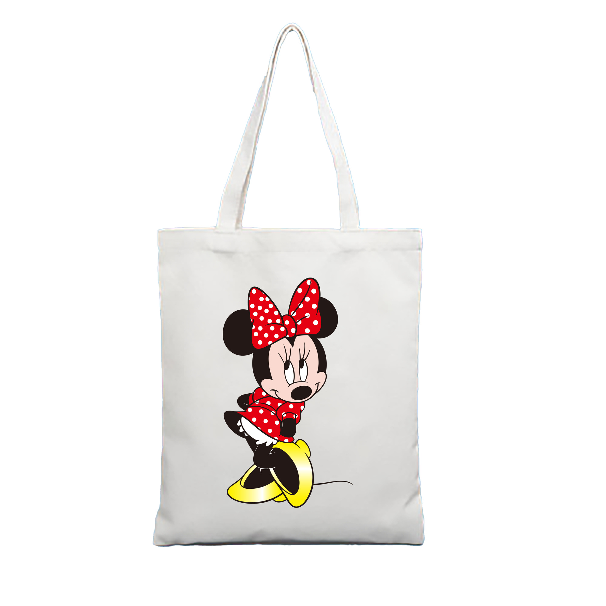 （画像用） ミッキーマウス Mickey Mouse 縦型キャンバス生地手提げバッグ　トートバッグ