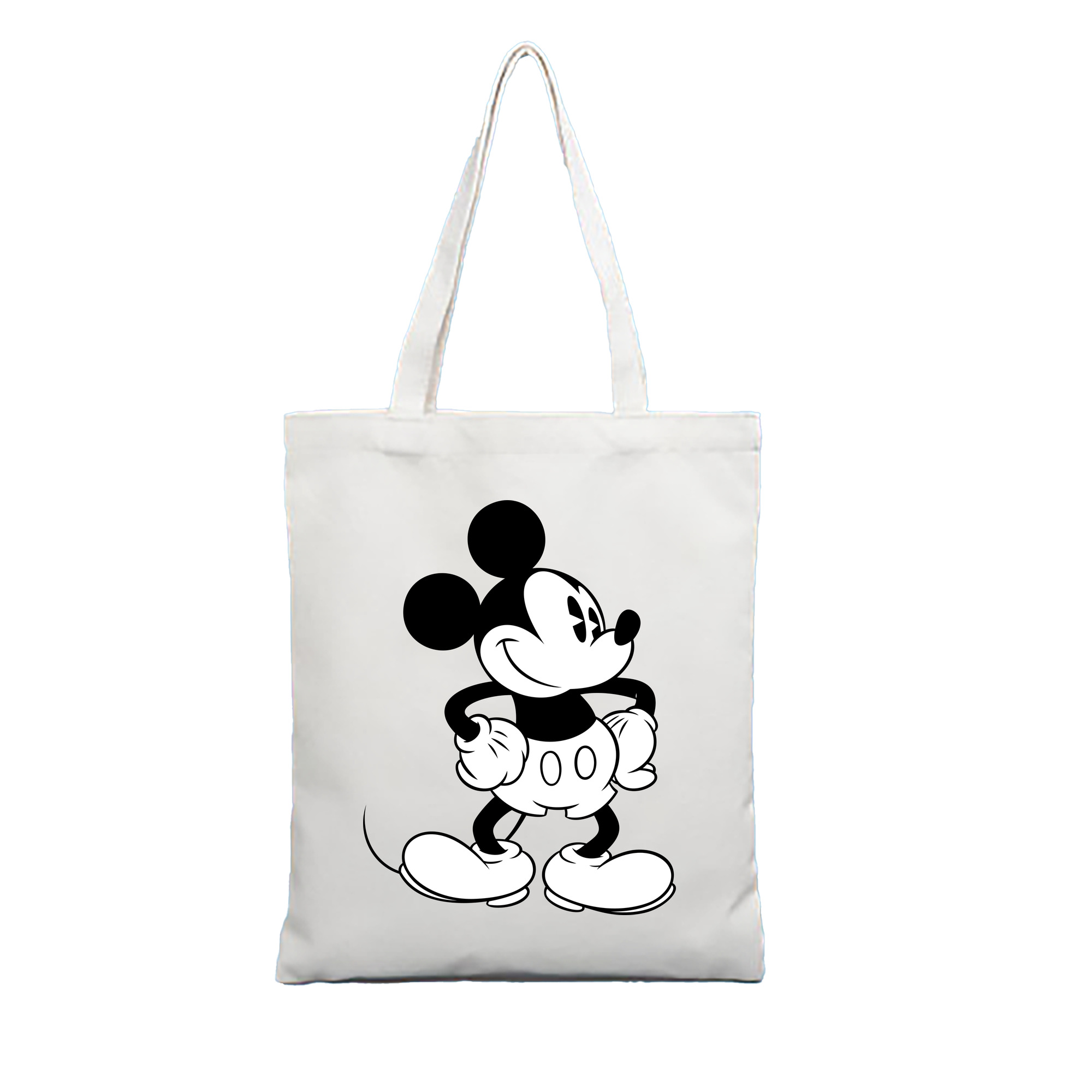 （画像用） ミッキーマウス Mickey Mouse 縦型キャンバス生地手提げバッグ　トートバッグ