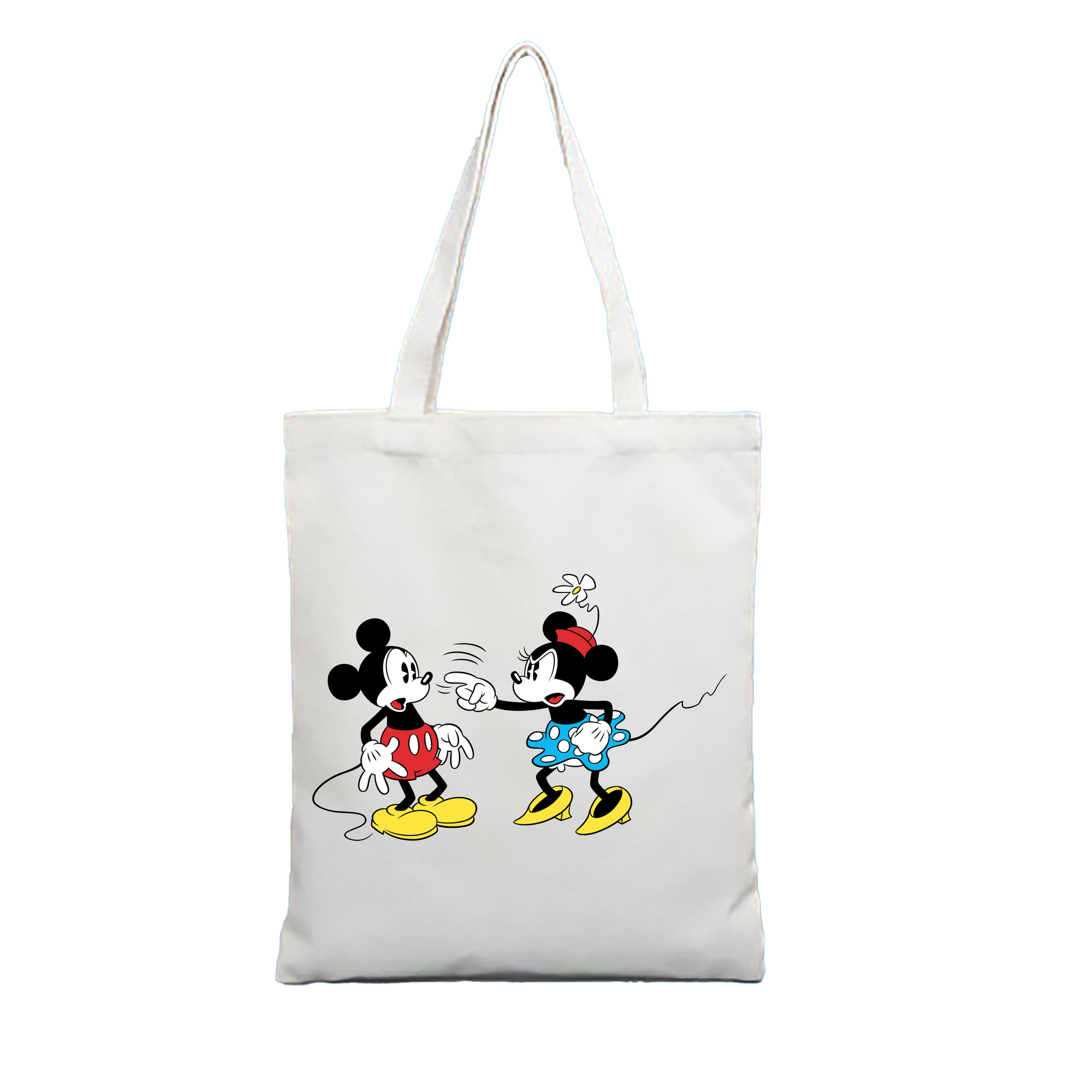 （画像用） ミッキーマウス Mickey Mouse 縦型キャンバス生地手提げバッグ　トートバッグ
