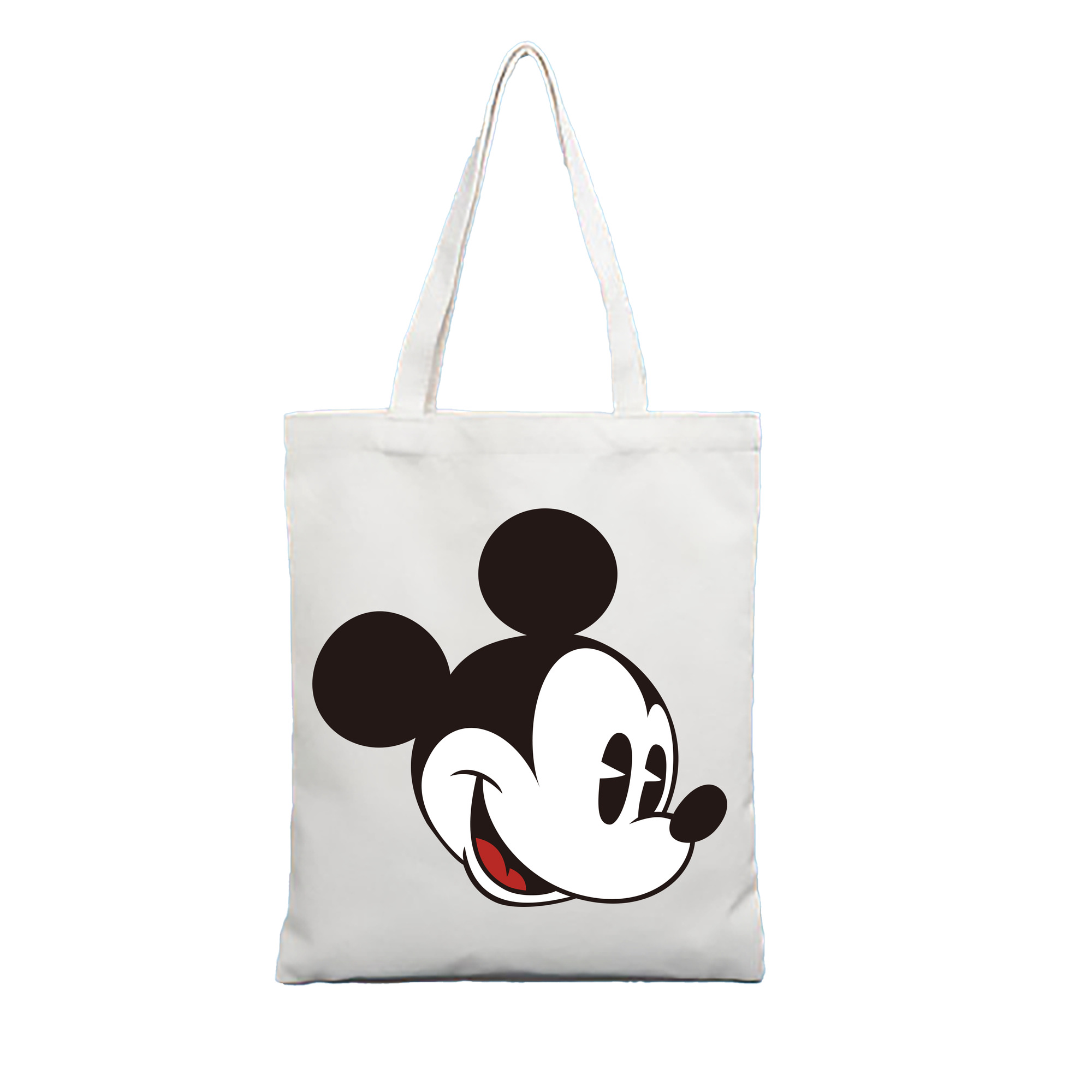 （画像用） ミッキーマウス Mickey Mouse 縦型キャンバス生地手提げバッグ　トートバッグ