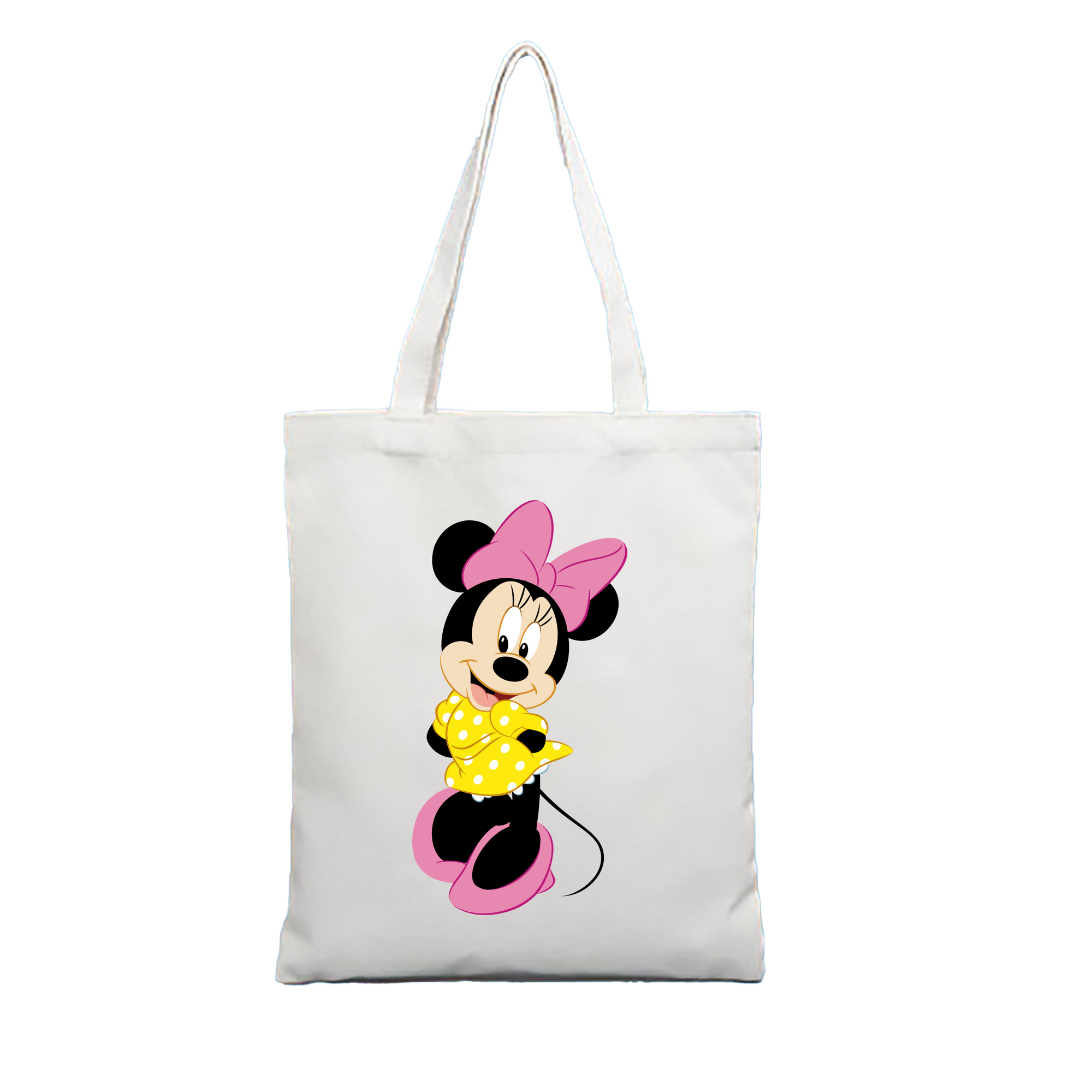 （画像用） ミッキーマウス Mickey Mouse 縦型キャンバス生地手提げバッグ　トートバッグ