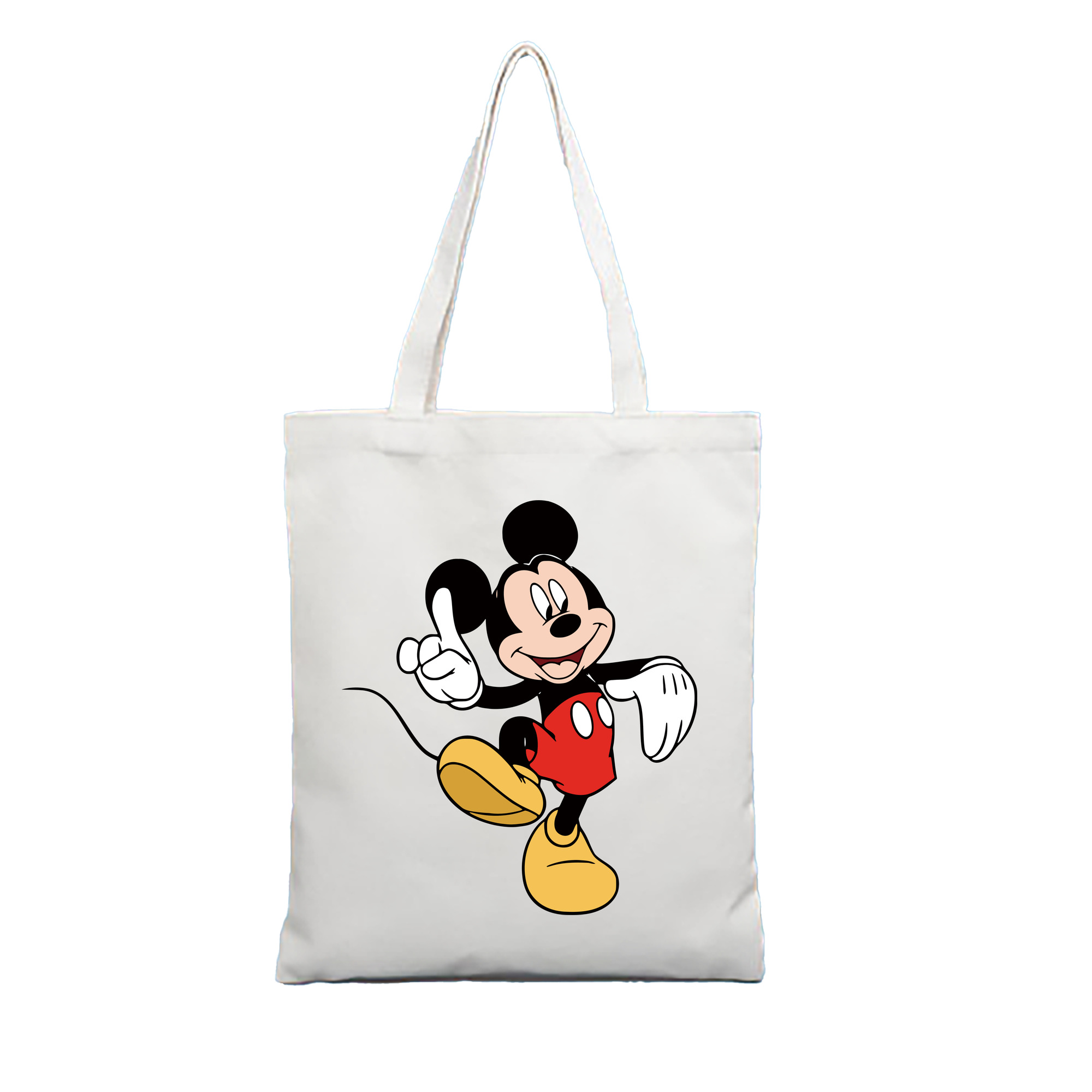 （画像用） ミッキーマウス Mickey Mouse 縦型キャンバス生地手提げバッグ　トートバッグ