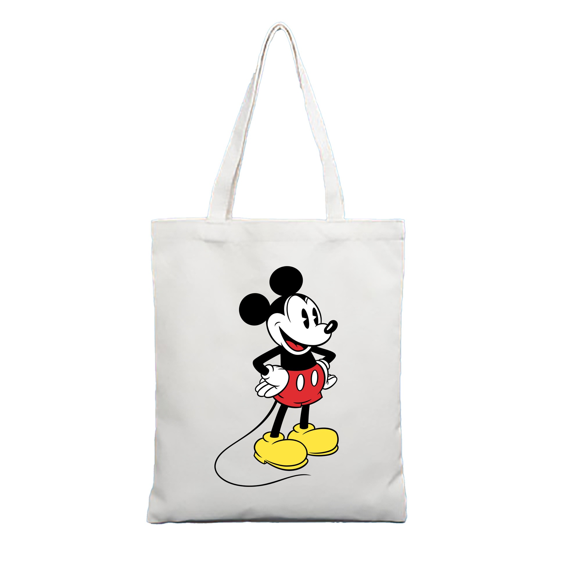（画像用） ミッキーマウス Mickey Mouse 縦型キャンバス生地手提げバッグ　トートバッグ