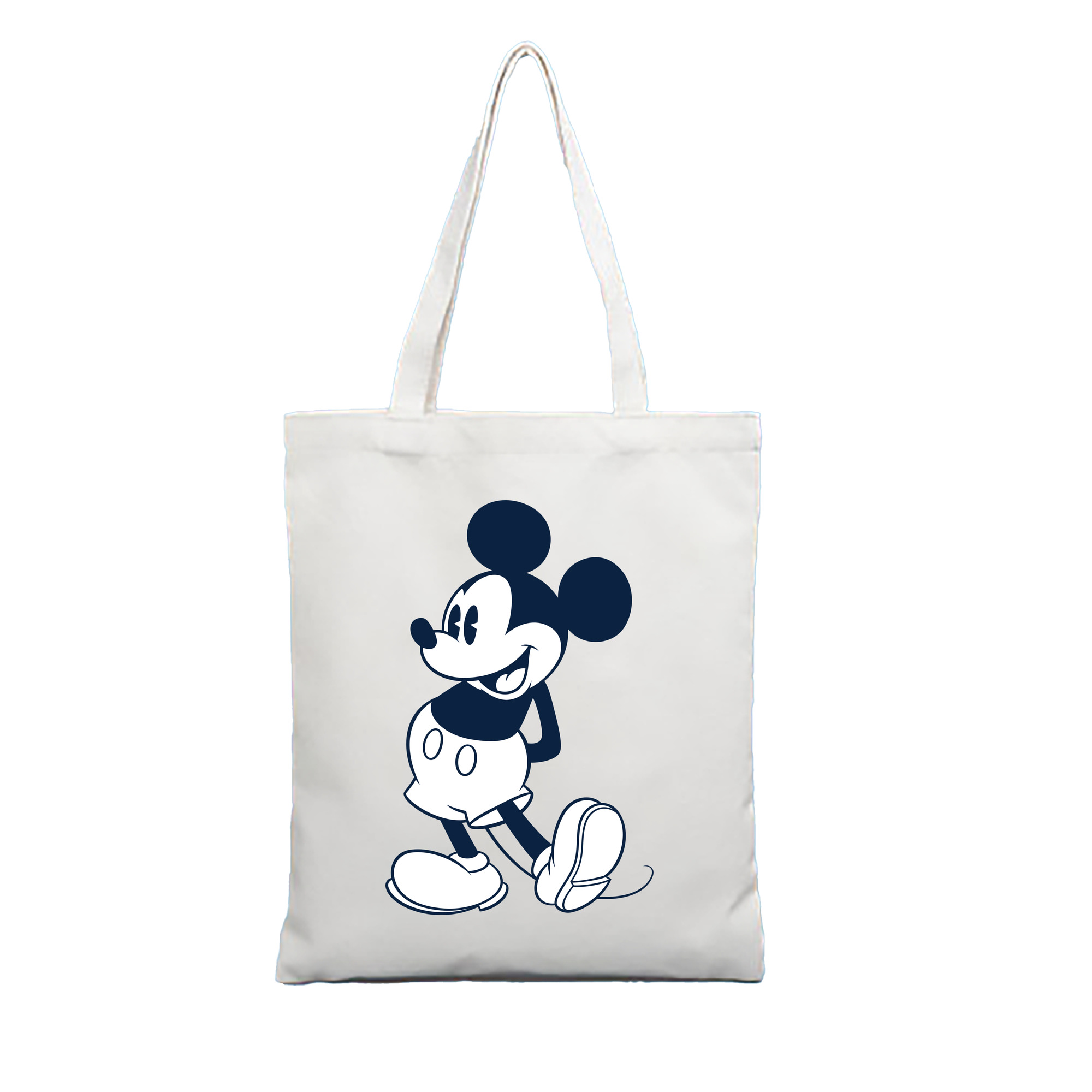 （画像用） ミッキーマウス Mickey Mouse 縦型キャンバス生地手提げバッグ　トートバッグ