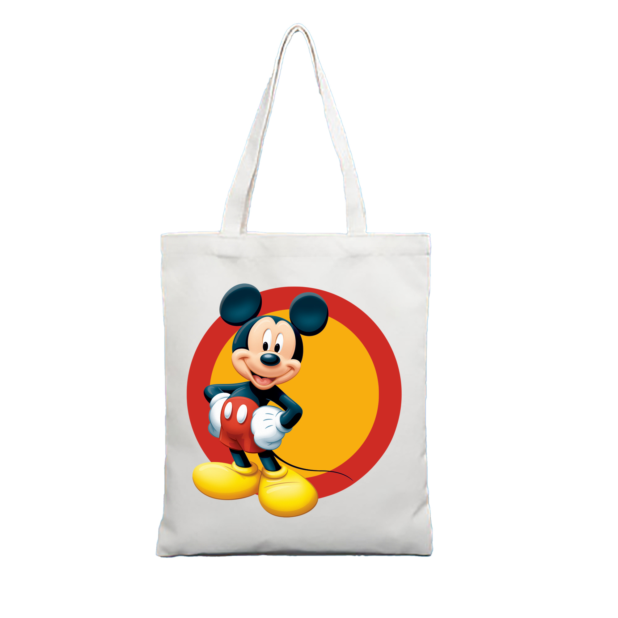 （画像用） ミッキーマウス Mickey Mouse 縦型キャンバス生地手提げバッグ　トートバッグ