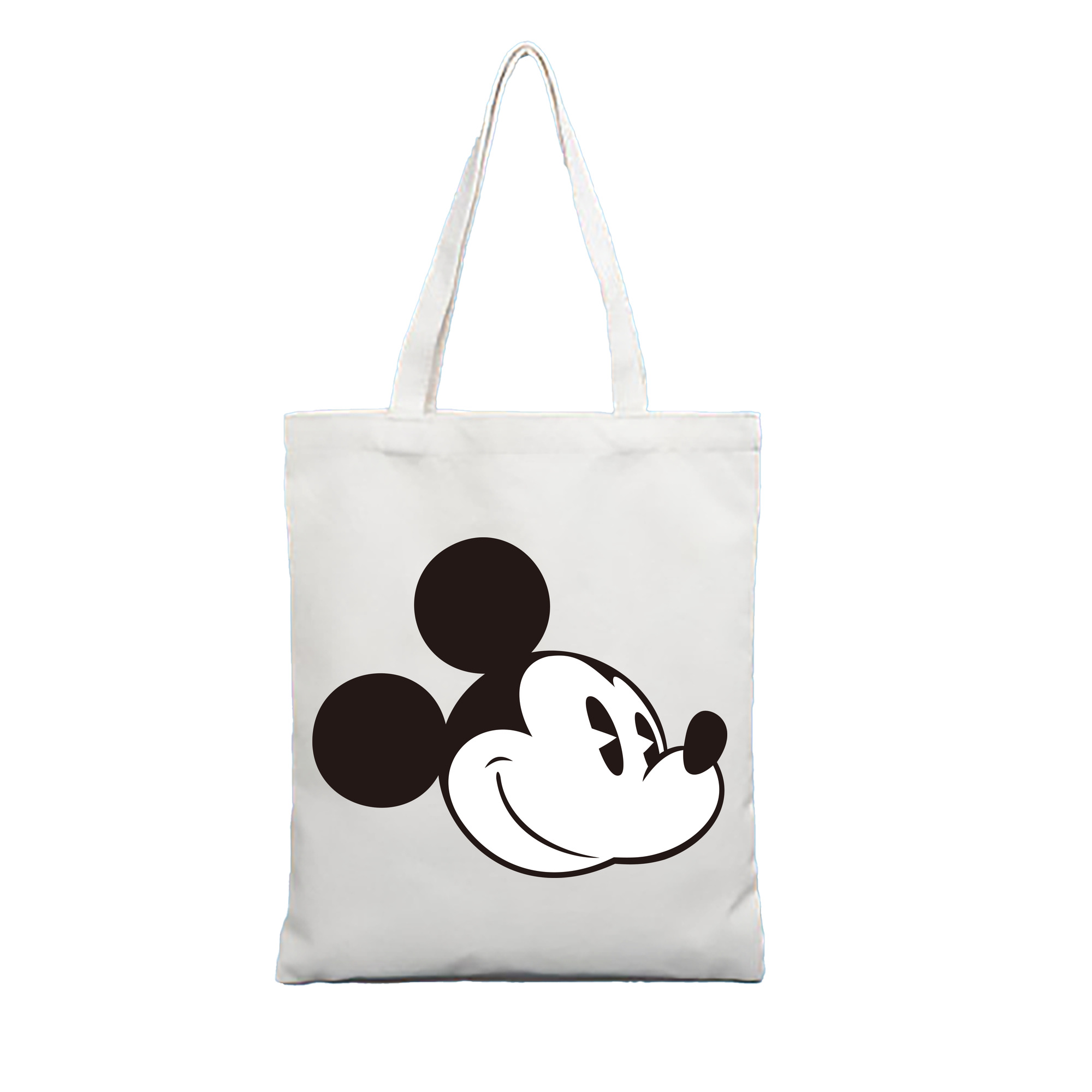 （画像用） ミッキーマウス Mickey Mouse 縦型キャンバス生地手提げバッグ　トートバッグ