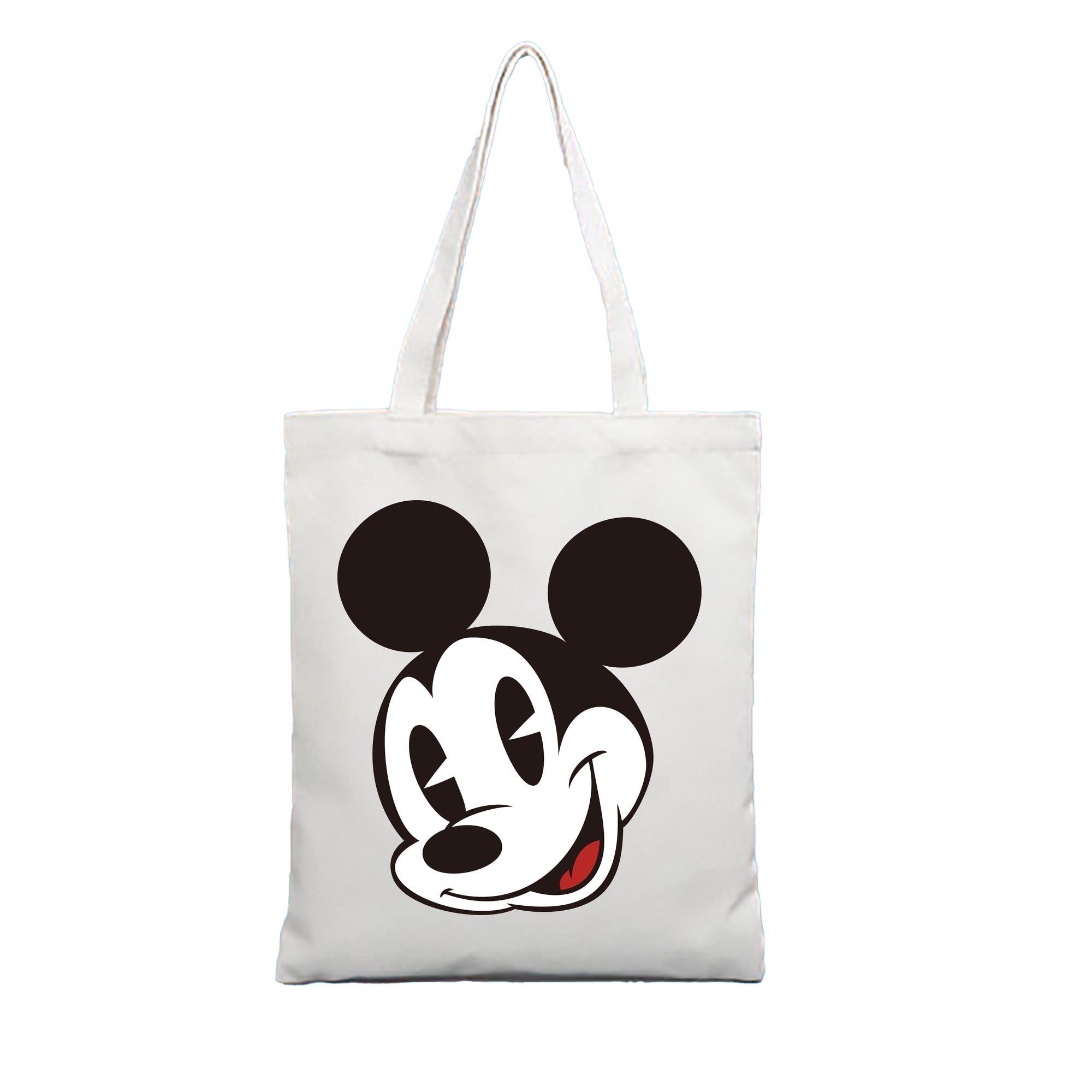 （画像用） ミッキーマウス Mickey Mouse 縦型キャンバス生地手提げバッグ　トートバッグ