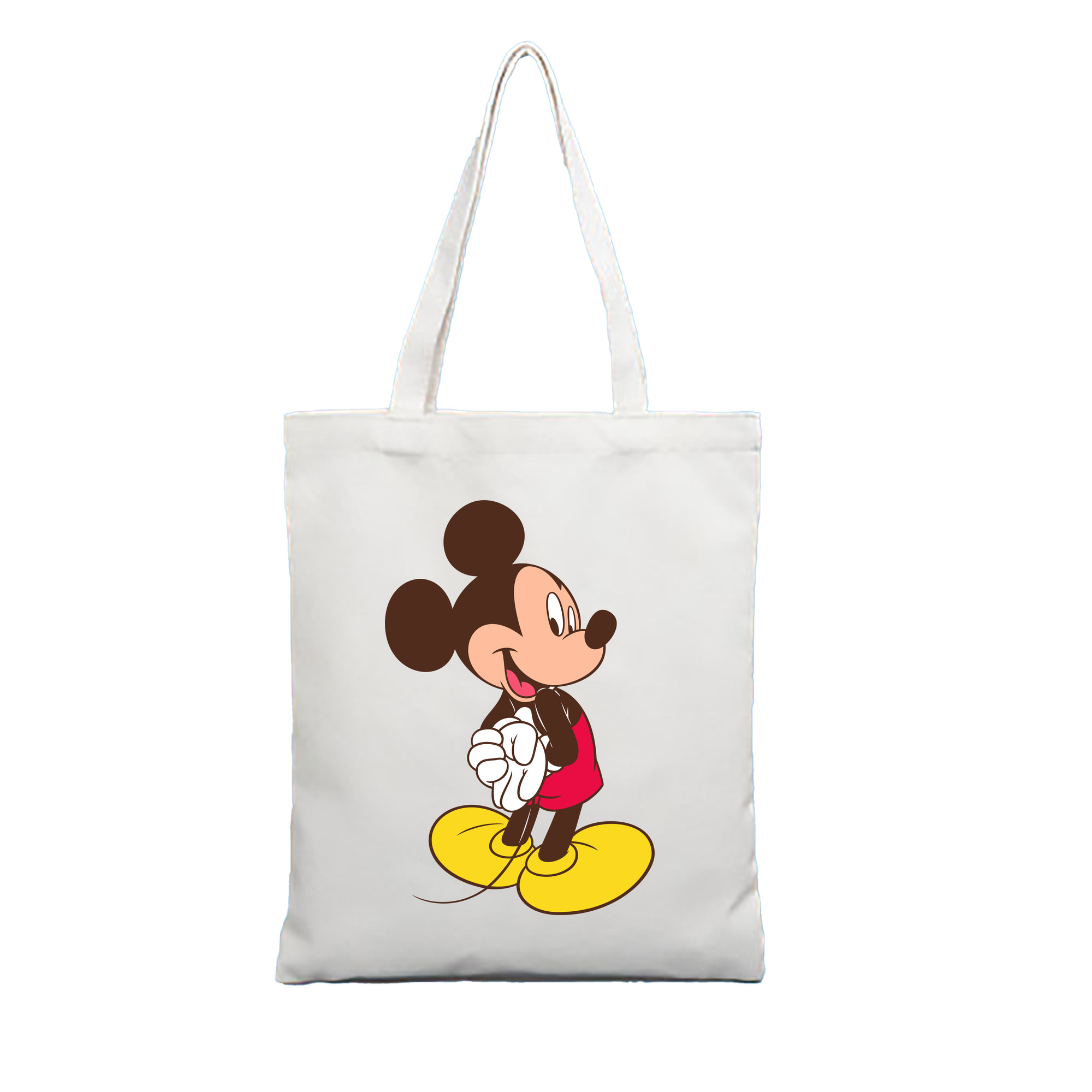 （画像用） ミッキーマウス Mickey Mouse 縦型キャンバス生地手提げバッグ　トートバッグ