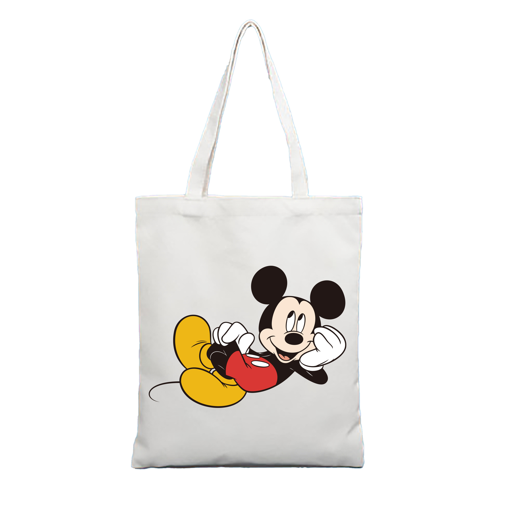 （画像用） ミッキーマウス Mickey Mouse 縦型キャンバス生地手提げバッグ　トートバッグ