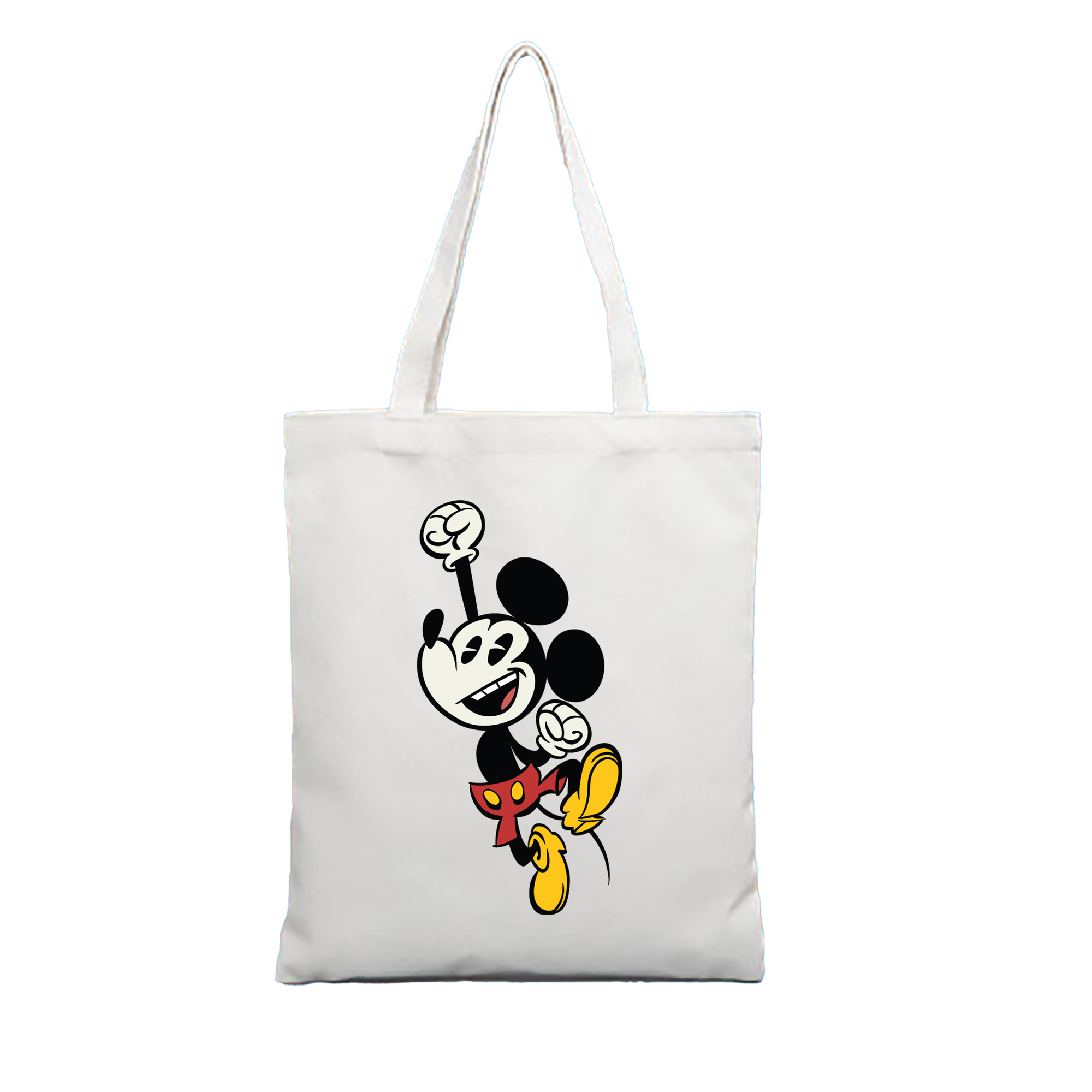 （画像用） ミッキーマウス Mickey Mouse 縦型キャンバス生地手提げバッグ　トートバッグ