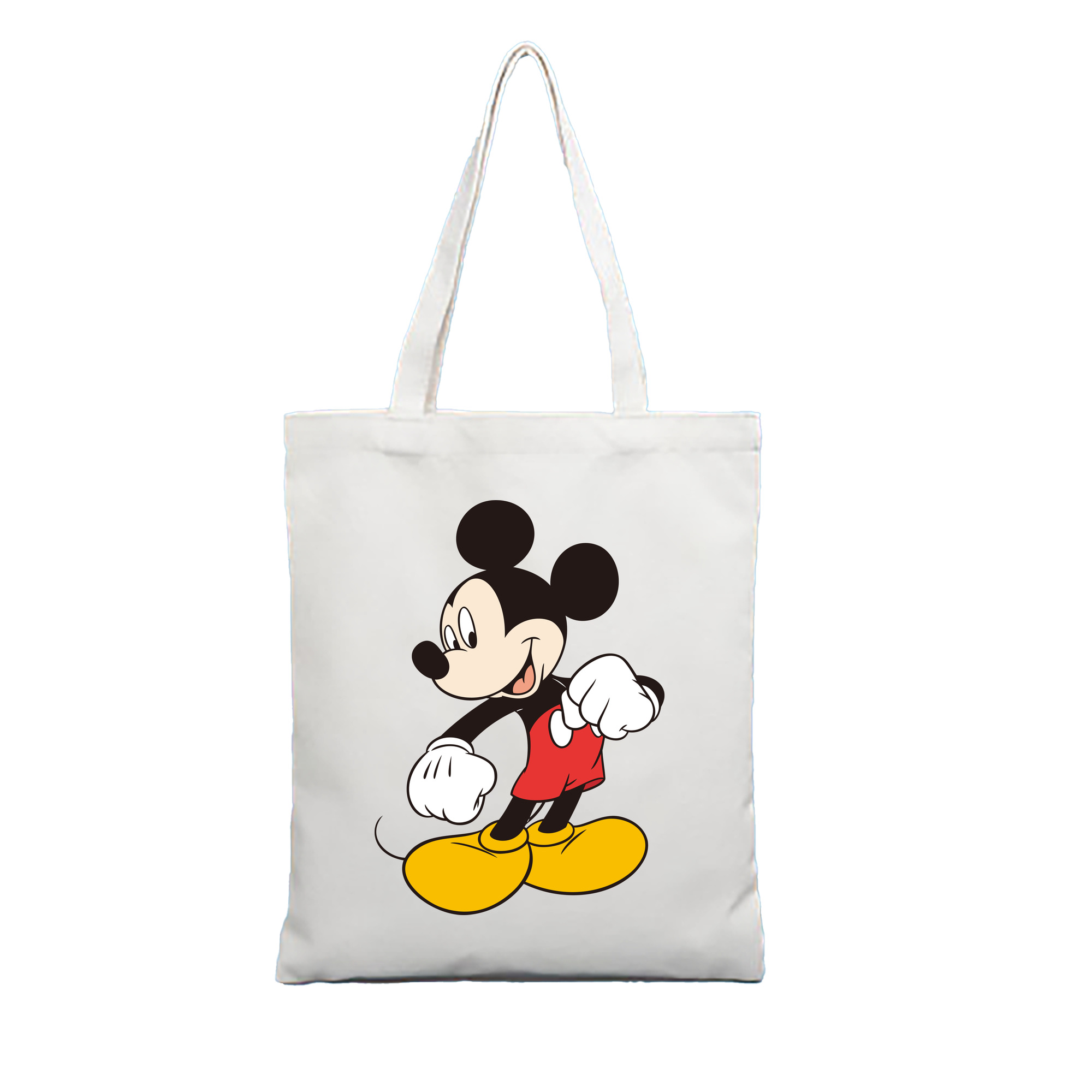 （画像用） ミッキーマウス Mickey Mouse 縦型キャンバス生地手提げバッグ　トートバッグ
