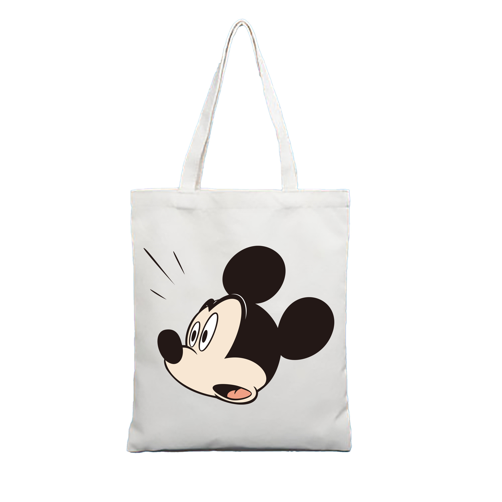（画像用） ミッキーマウス Mickey Mouse 縦型キャンバス生地手提げバッグ　トートバッグ