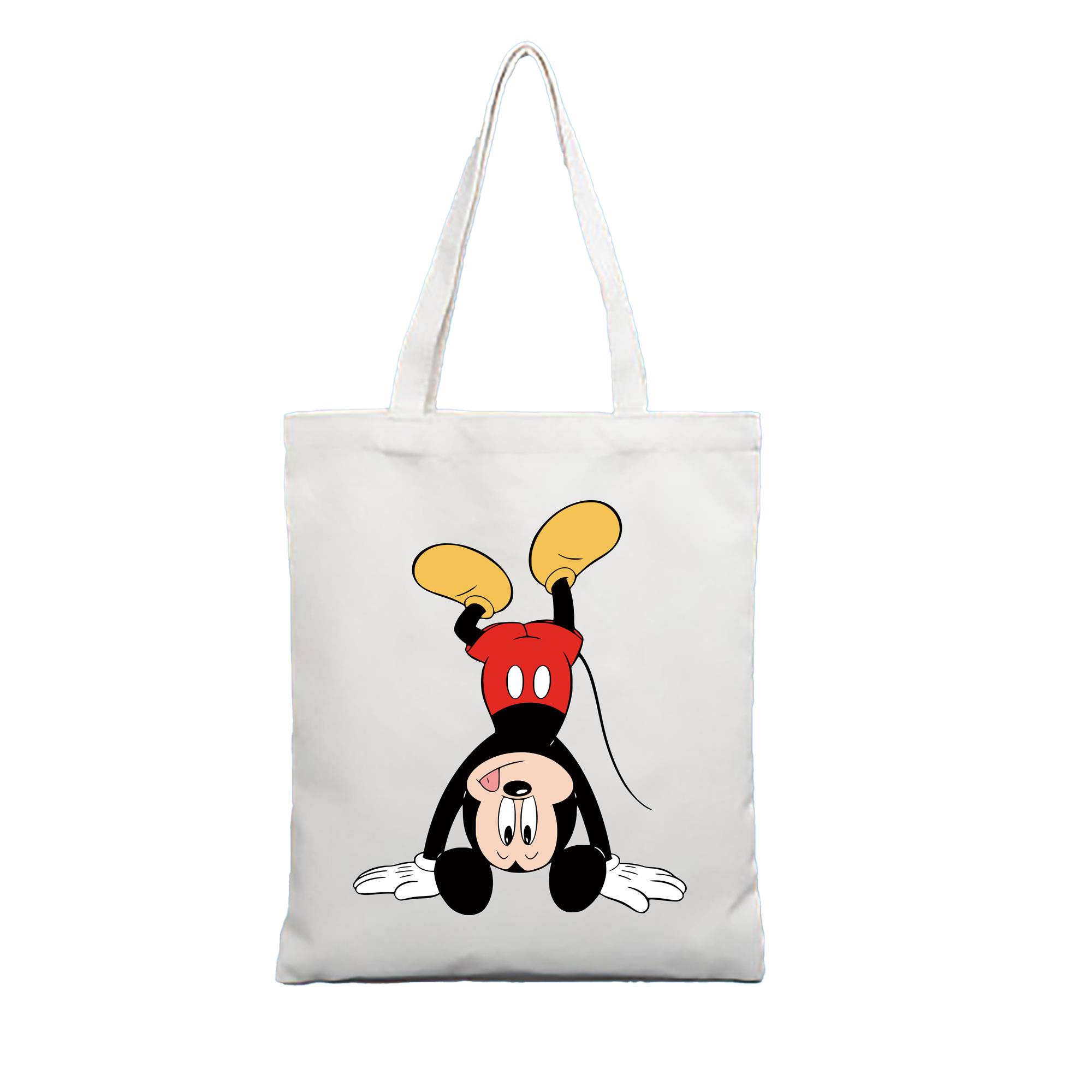 （画像用） ミッキーマウス Mickey Mouse 縦型キャンバス生地手提げバッグ　トートバッグ