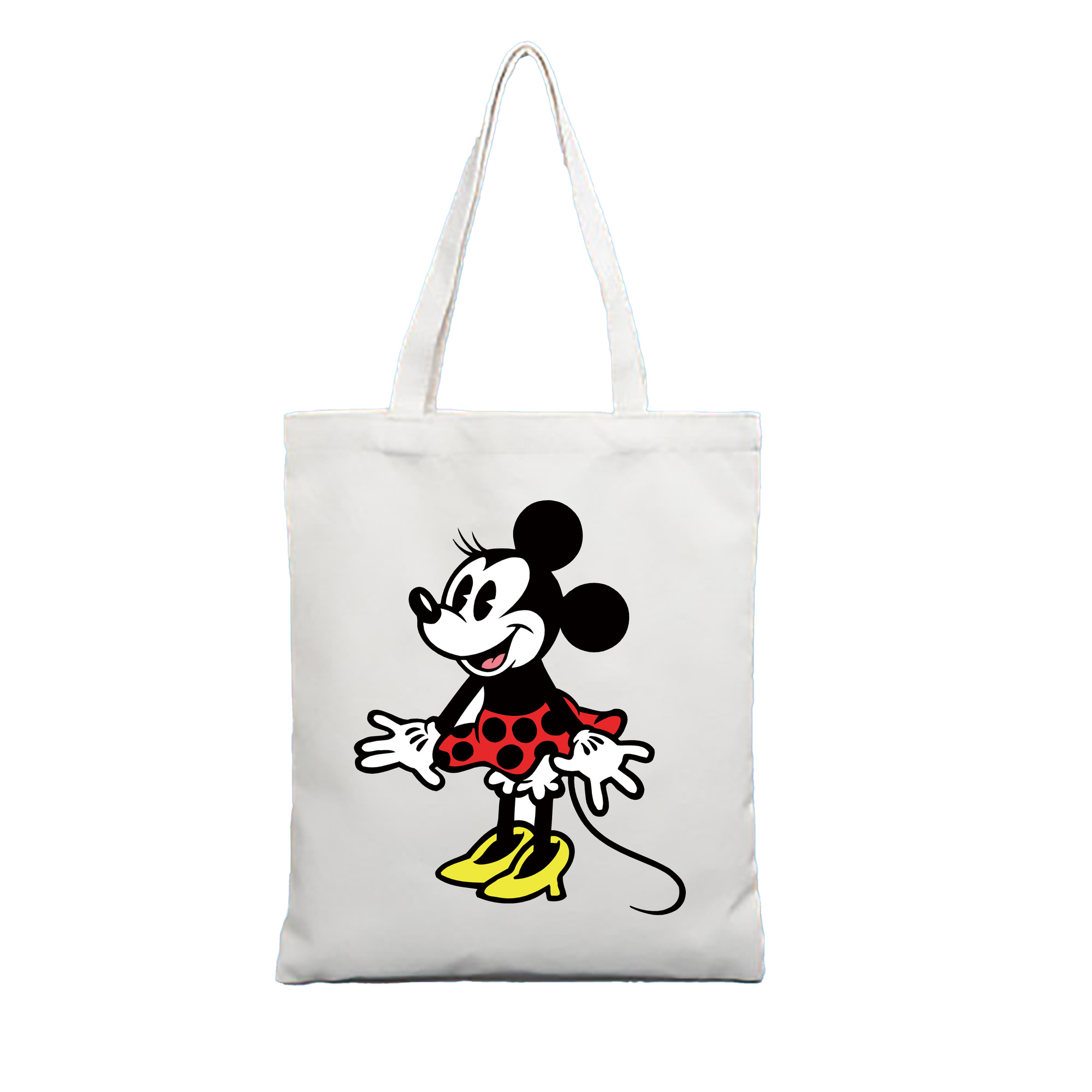 （画像用） ミッキーマウス Mickey Mouse 縦型キャンバス生地手提げバッグ　トートバッグ