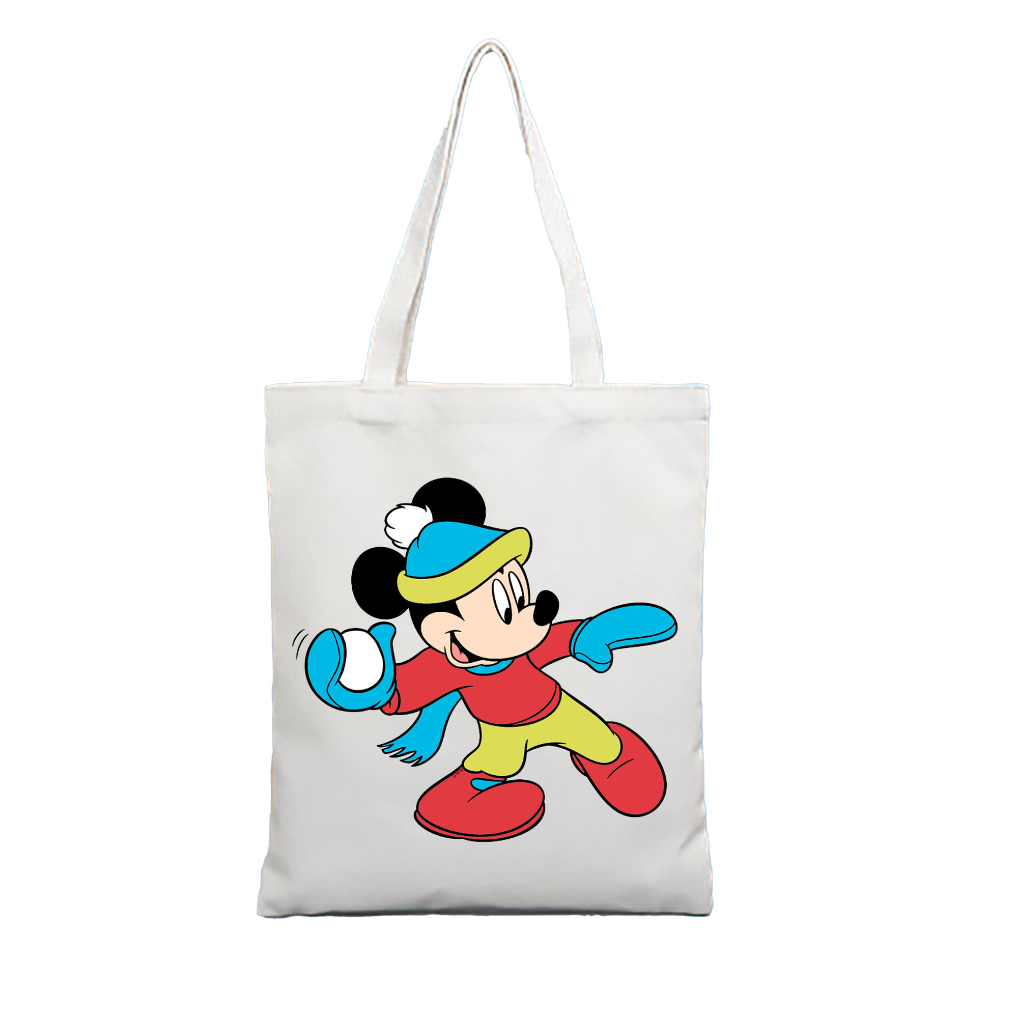 （画像用） ミッキーマウス Mickey Mouse 縦型キャンバス生地手提げバッグ　トートバッグ