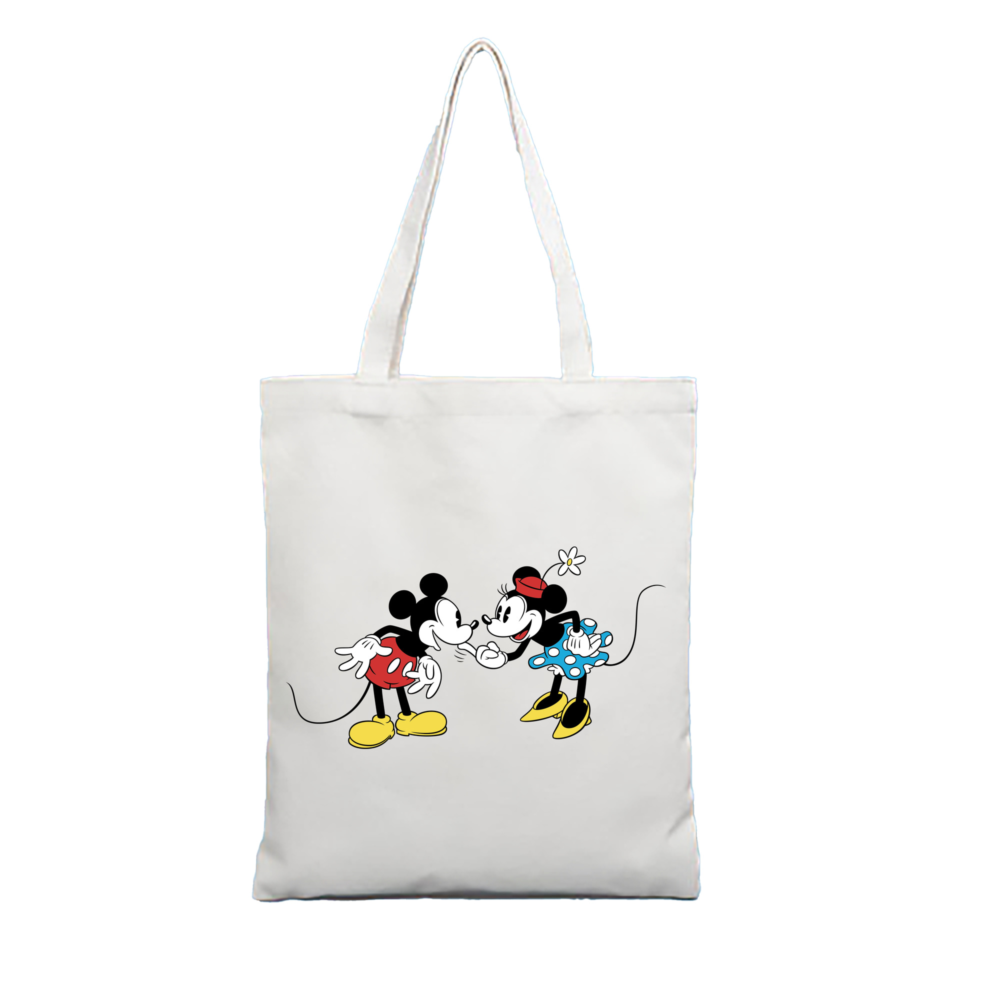 （画像用） ミッキーマウス Mickey Mouse 縦型キャンバス生地手提げバッグ　トートバッグ