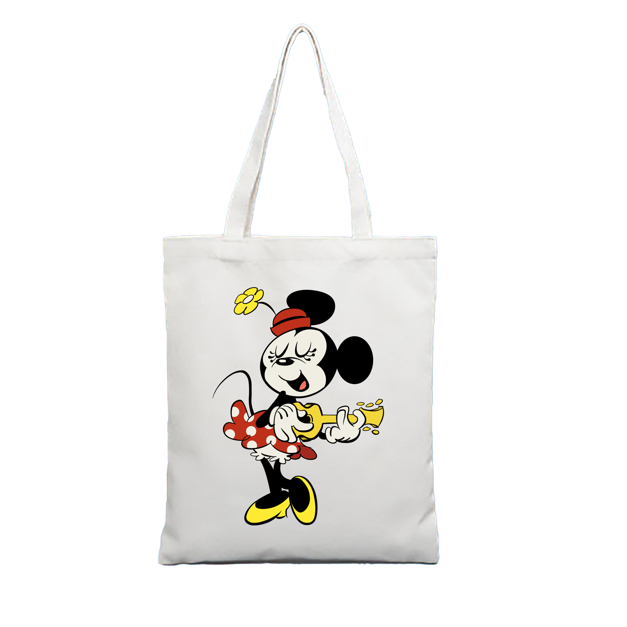 （画像用） ミッキーマウス Mickey Mouse 縦型キャンバス生地手提げバッグ　トートバッグ