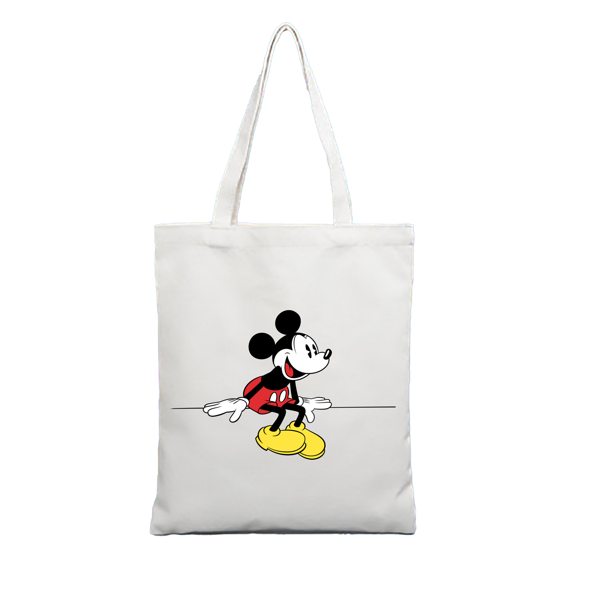 （画像用） ミッキーマウス Mickey Mouse 縦型キャンバス生地手提げバッグ　トートバッグ
